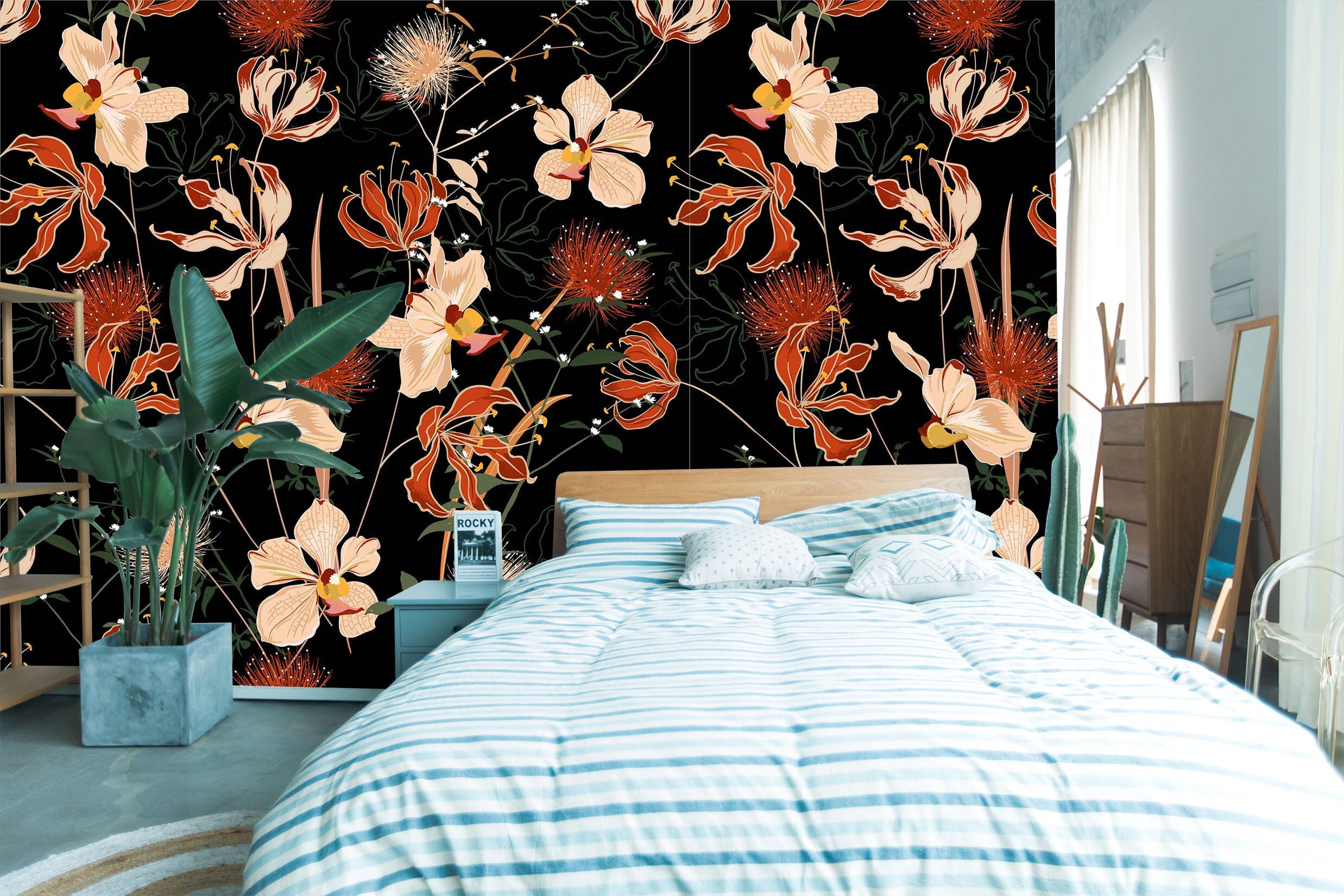 3D Graffiti Red Flower 92 Wall Murals Wallpaper AJ Wallpaper 2