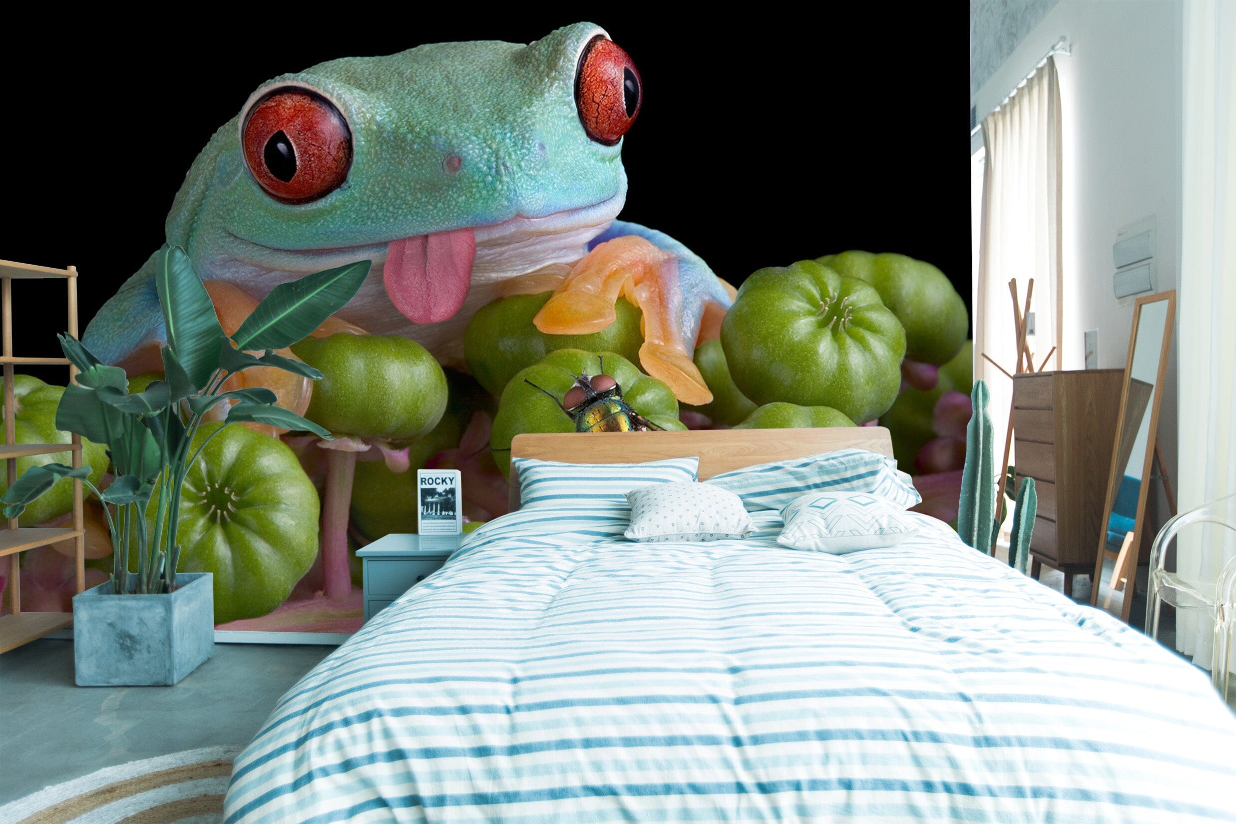 3D Frog Flies 174 Wall Murals Wallpaper AJ Wallpaper 2