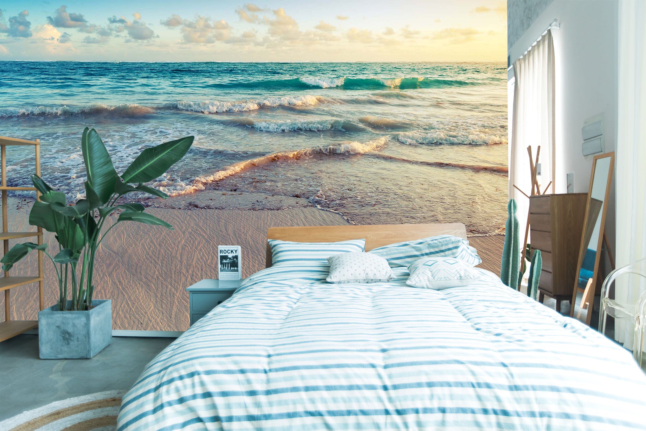 3D Sunset Beach 126 Wall Murals Wallpaper AJ Wallpaper 2
