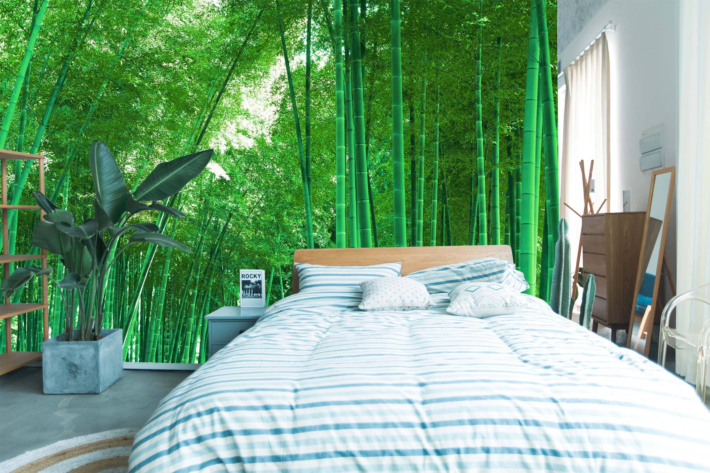 3D Green Bamboo Forest 046 Wall Murals Wallpaper AJ Wallpaper 2