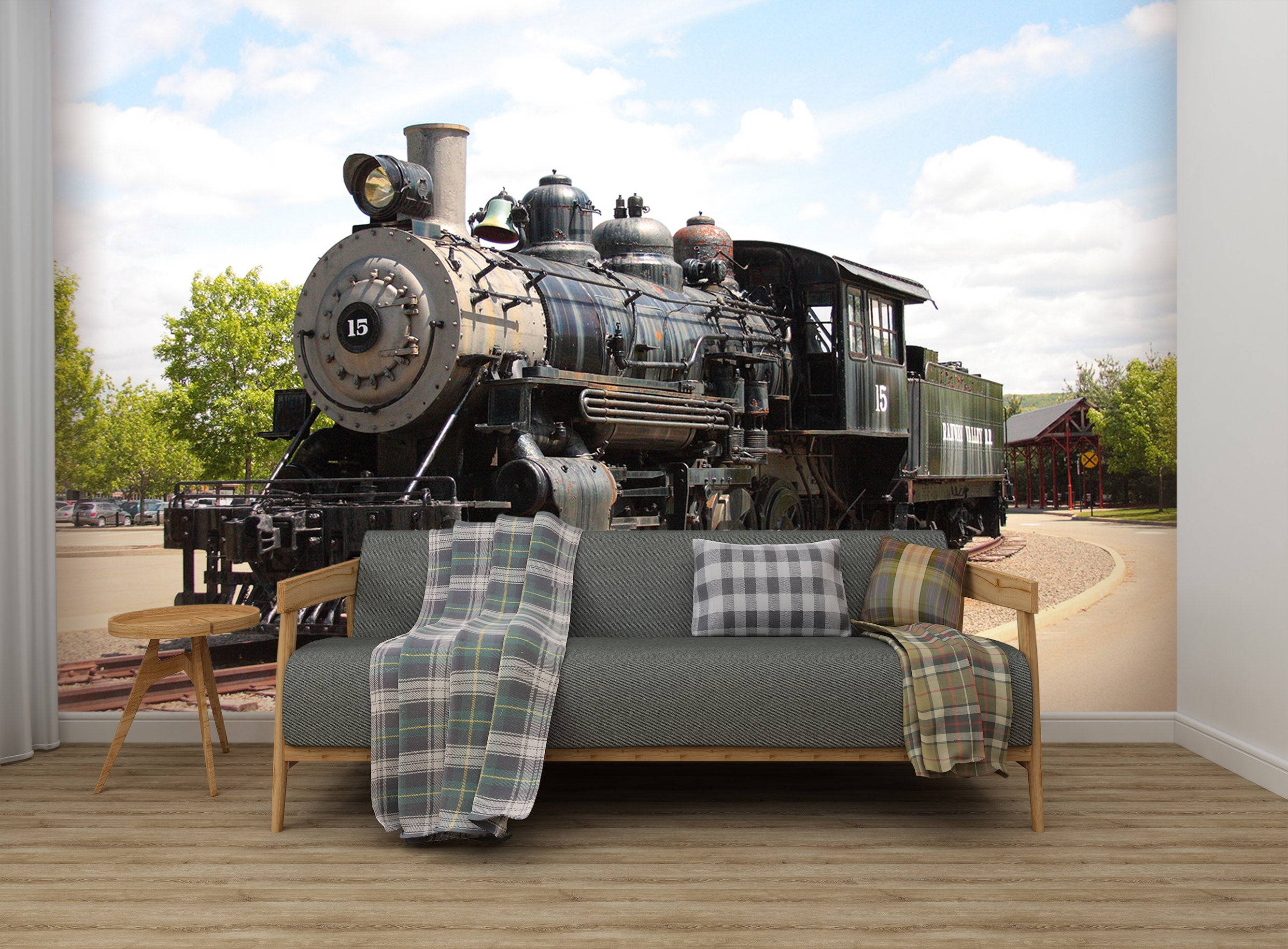 3D Vintage Train Head 178 Vehicle Wall Murals