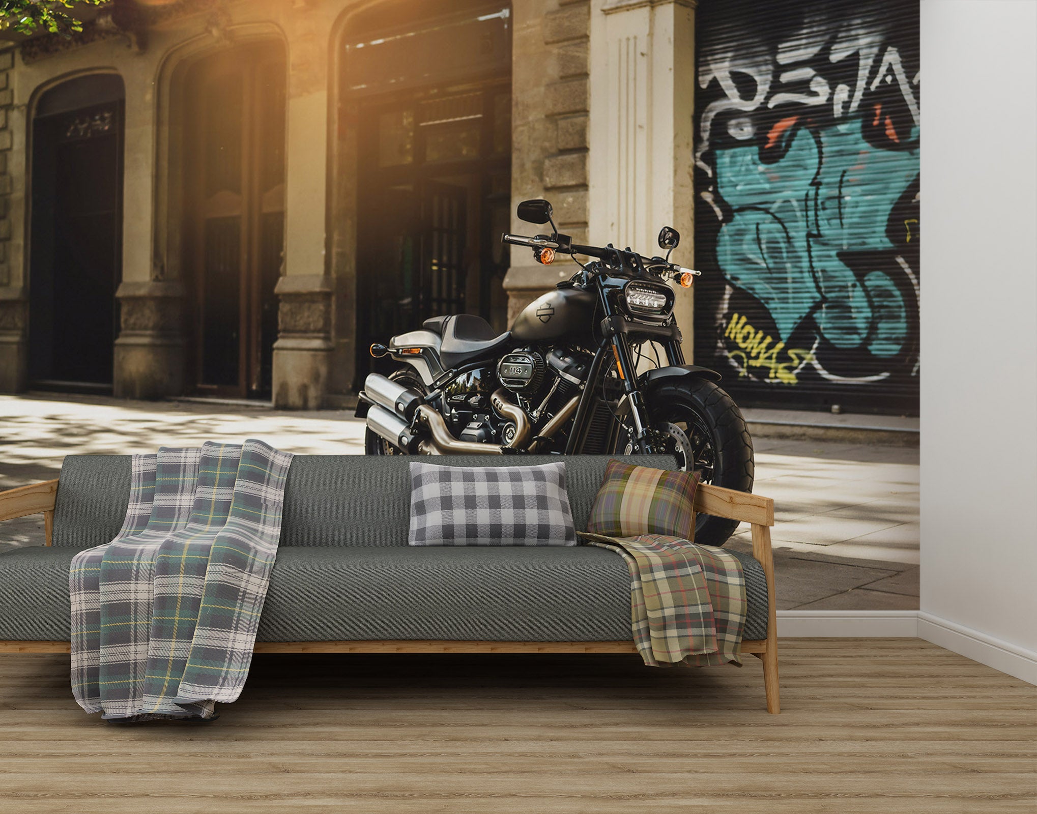 3D Sunshine Motorcycle 283 Vehicle Wall Murals