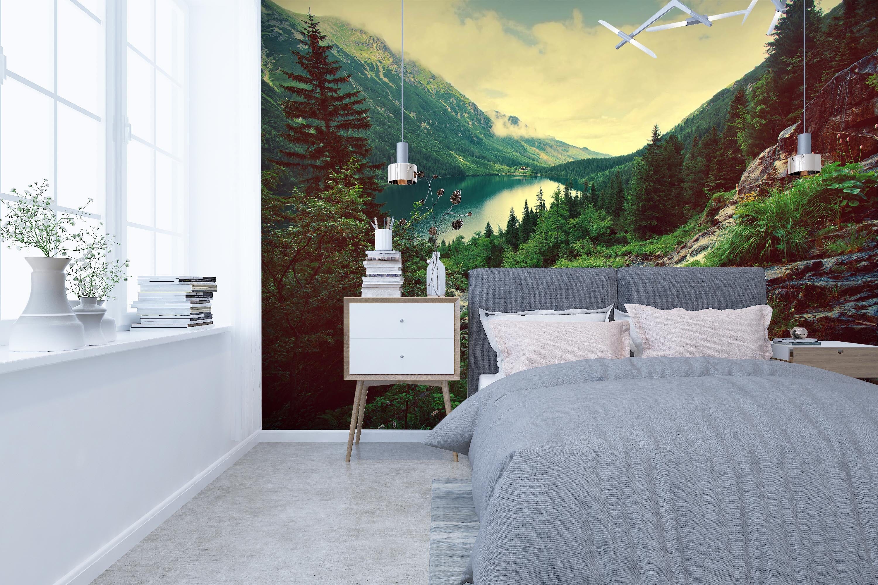 3D Forest Lake 102 Wall Murals Wallpaper AJ Wallpaper 2