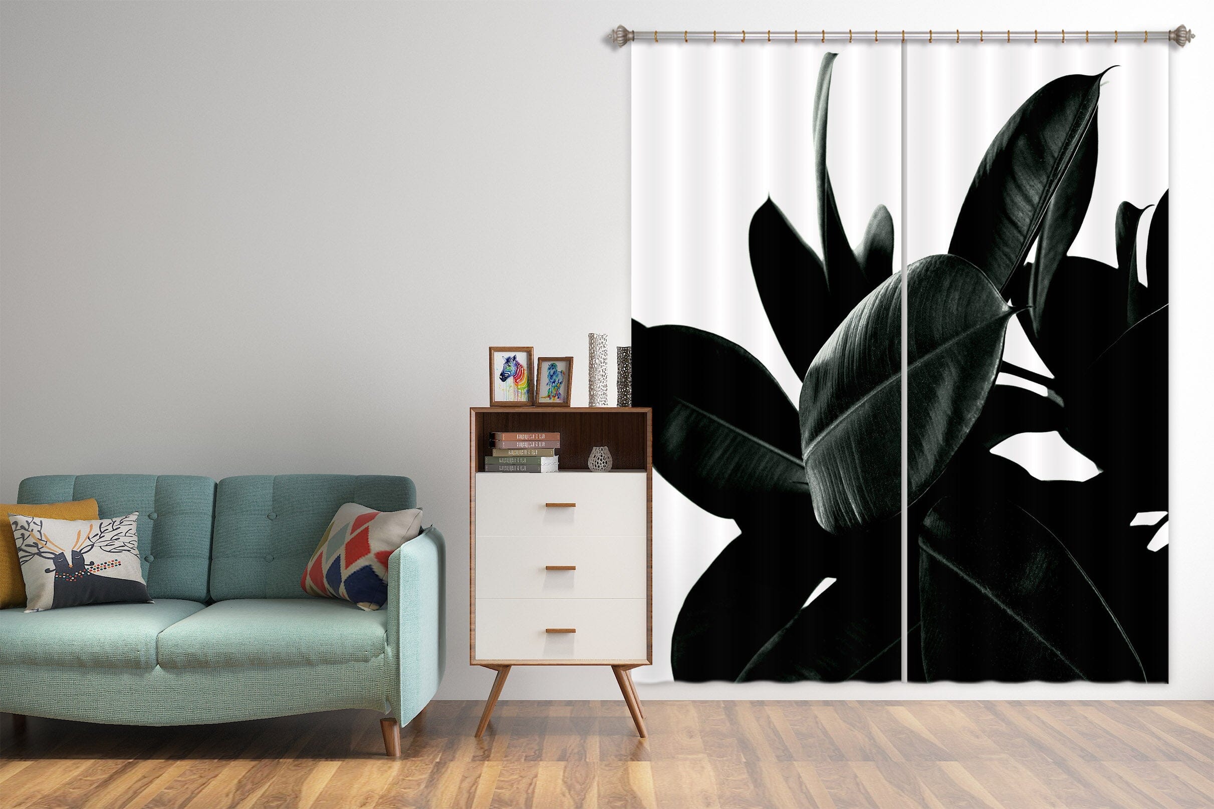 3D Leaf Shadow 1140 Boris Draschoff Curtain Curtains Drapes Curtains AJ Creativity Home