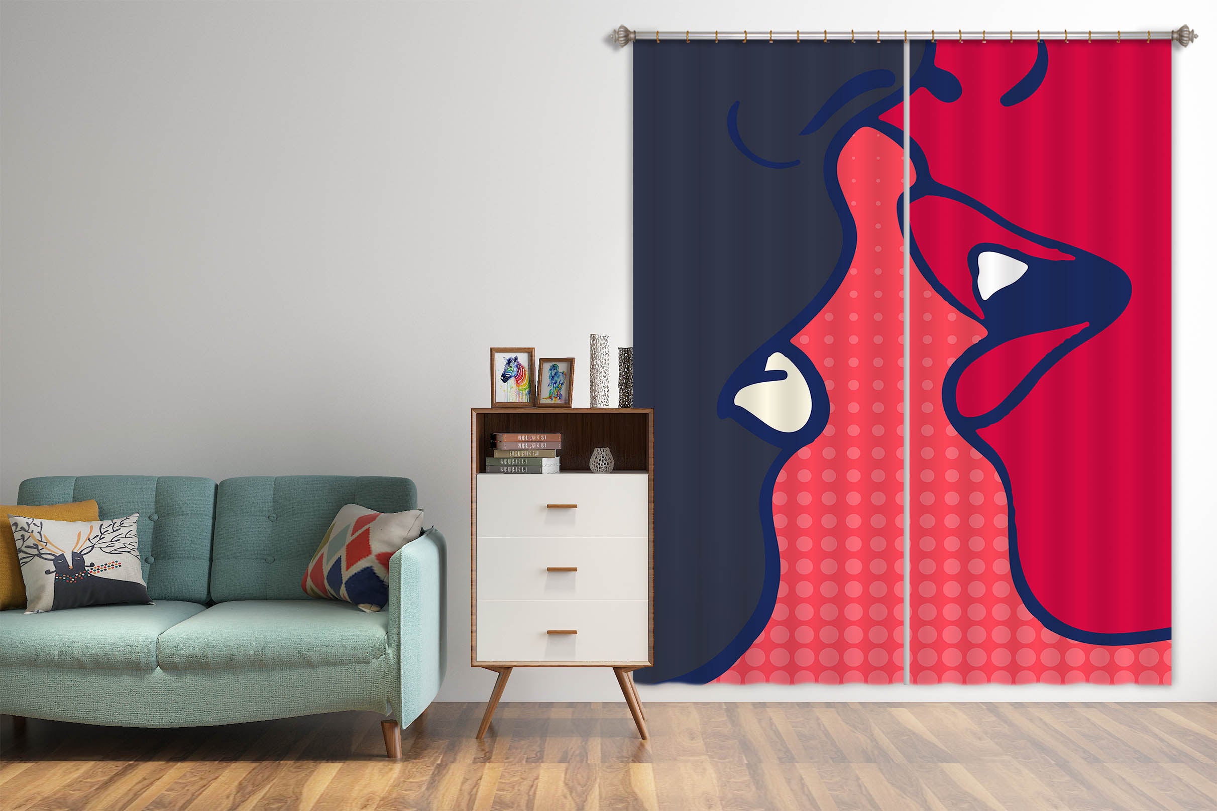 3D Kiss Pattern 1123 Boris Draschoff Curtain Curtains Drapes