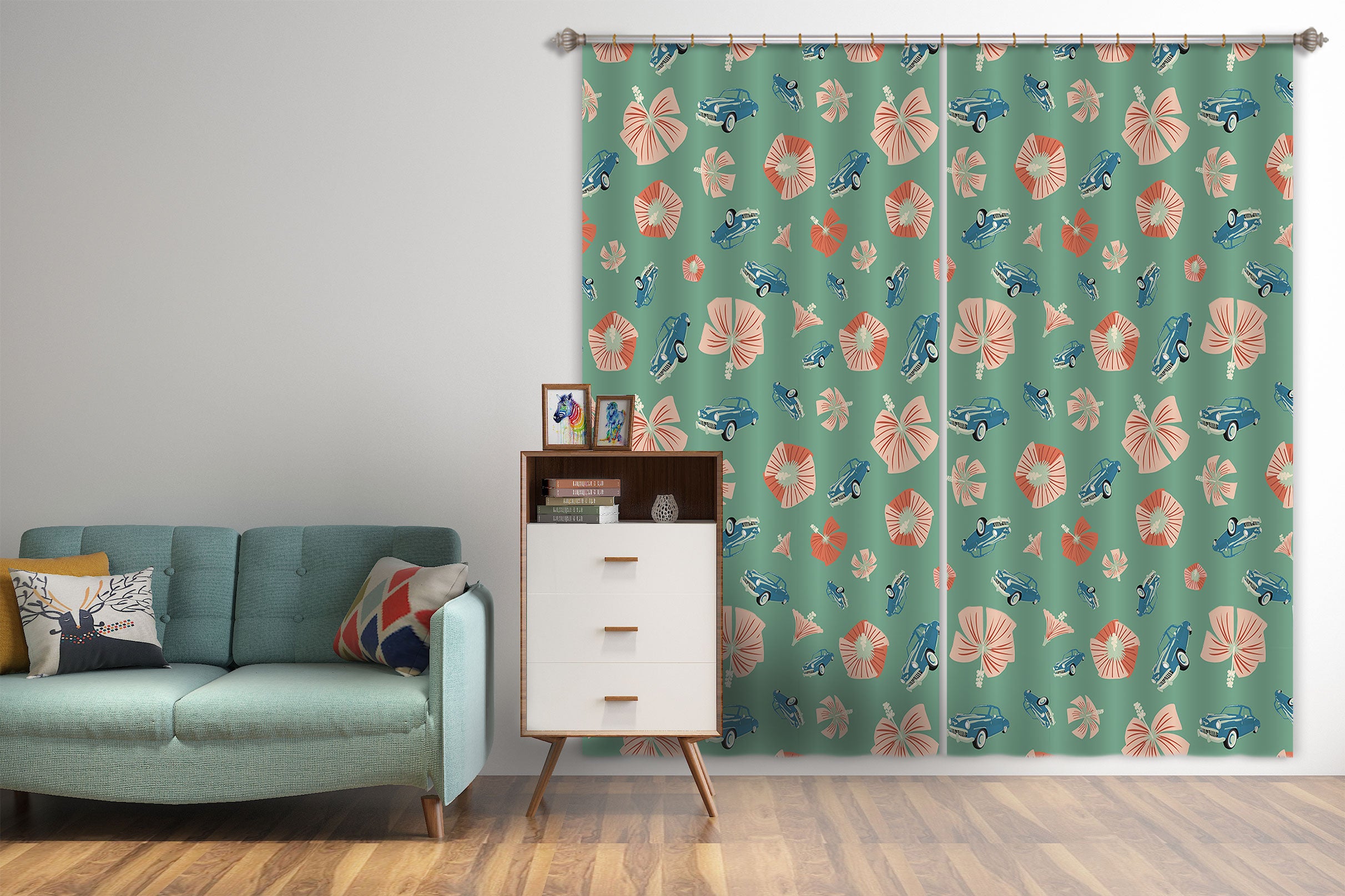 3D Flowers Pattern 98111 Kasumi Loffler Curtain Curtains Drapes