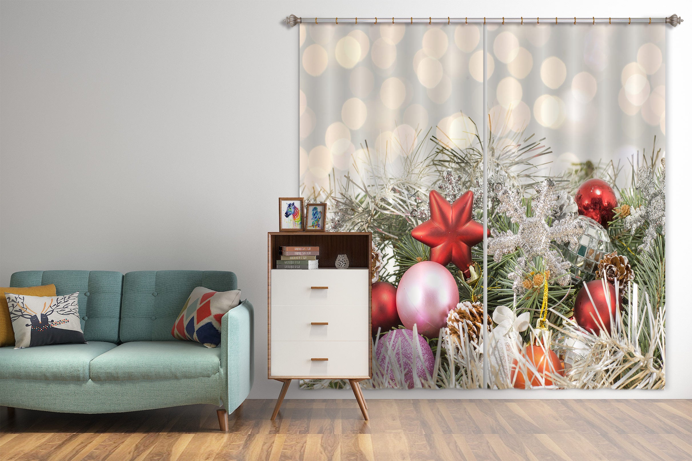 3D Tree Pendant 52028 Christmas Curtains Drapes Xmas