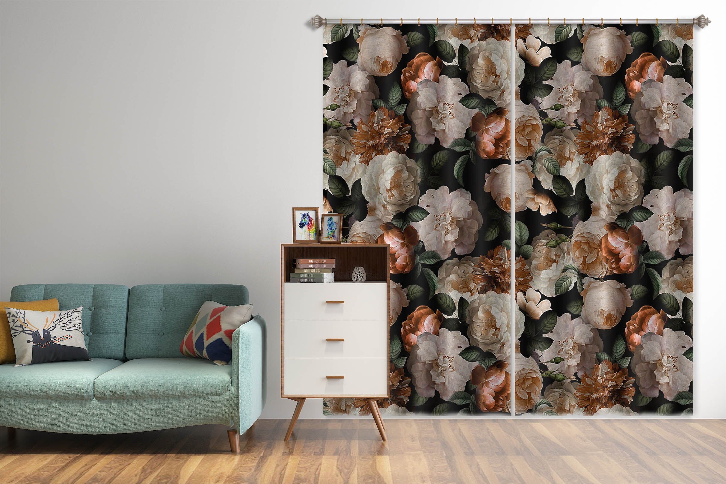 3D Flower Cluster 112 Uta Naumann Curtain Curtains Drapes Curtains AJ Creativity Home