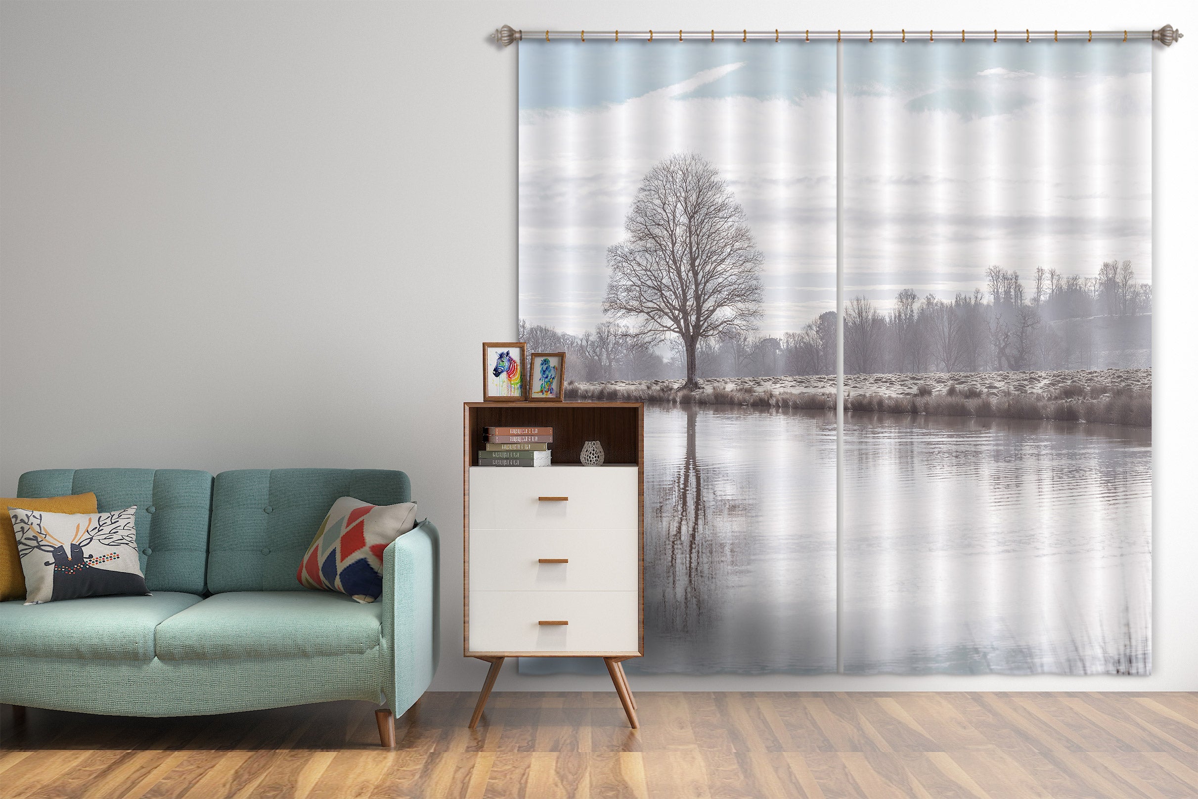 3D Tree Reflection 080 Assaf Frank Curtain Curtains Drapes
