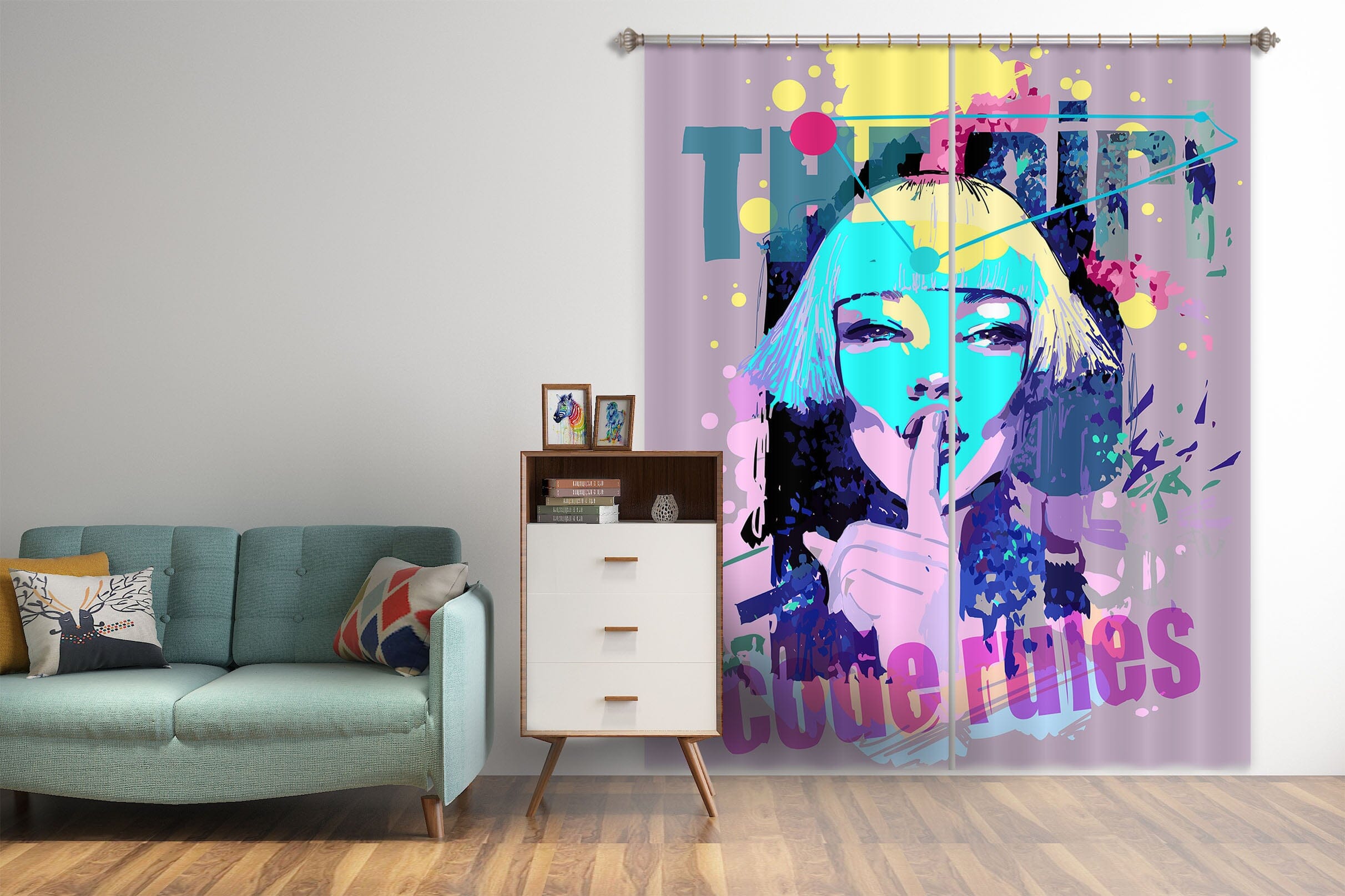 3D Playful Girl 769 Curtains Drapes Wallpaper AJ Wallpaper