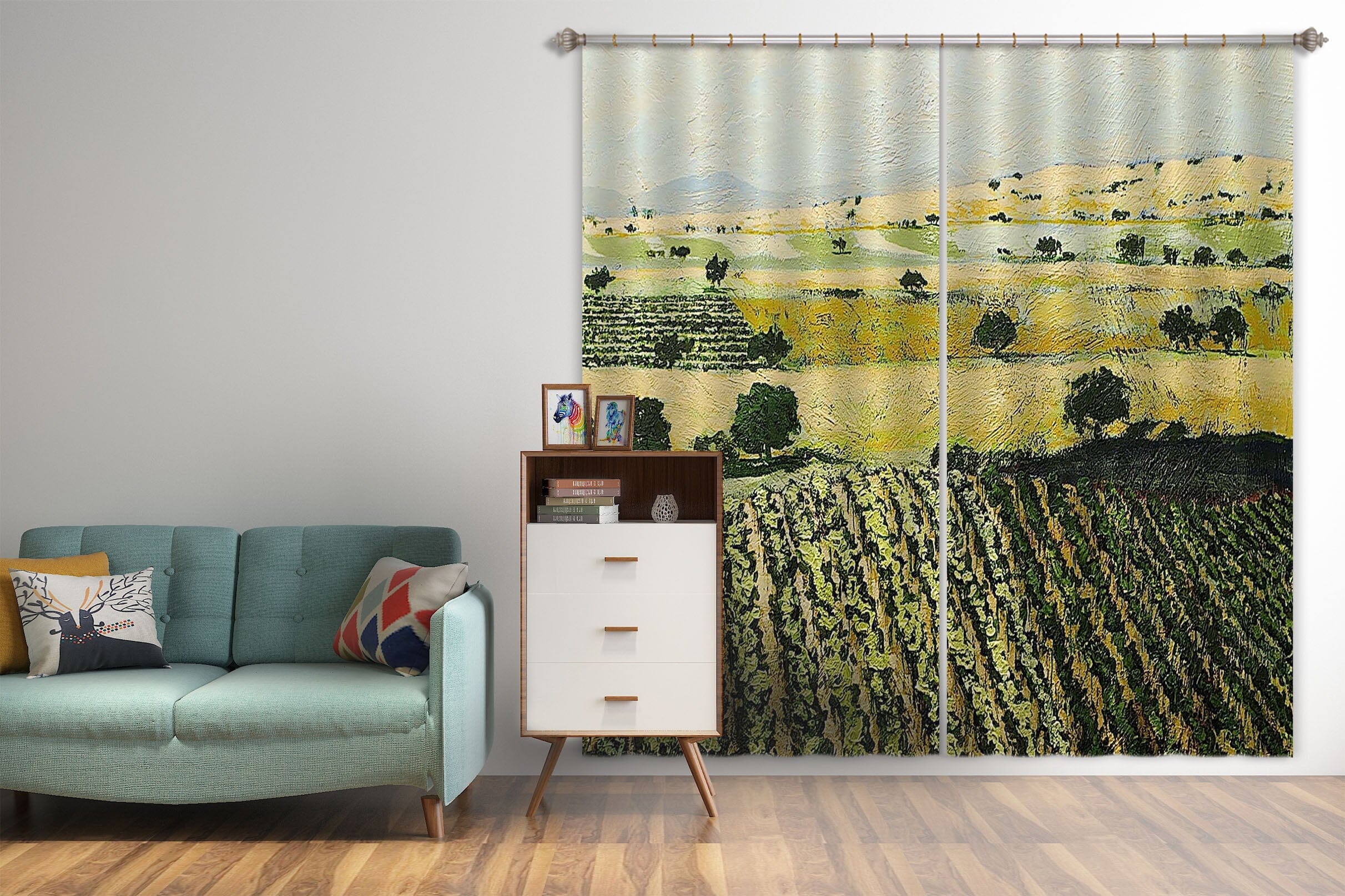 3D Green Field 101 Allan P. Friedlander Curtain Curtains Drapes Curtains AJ Creativity Home