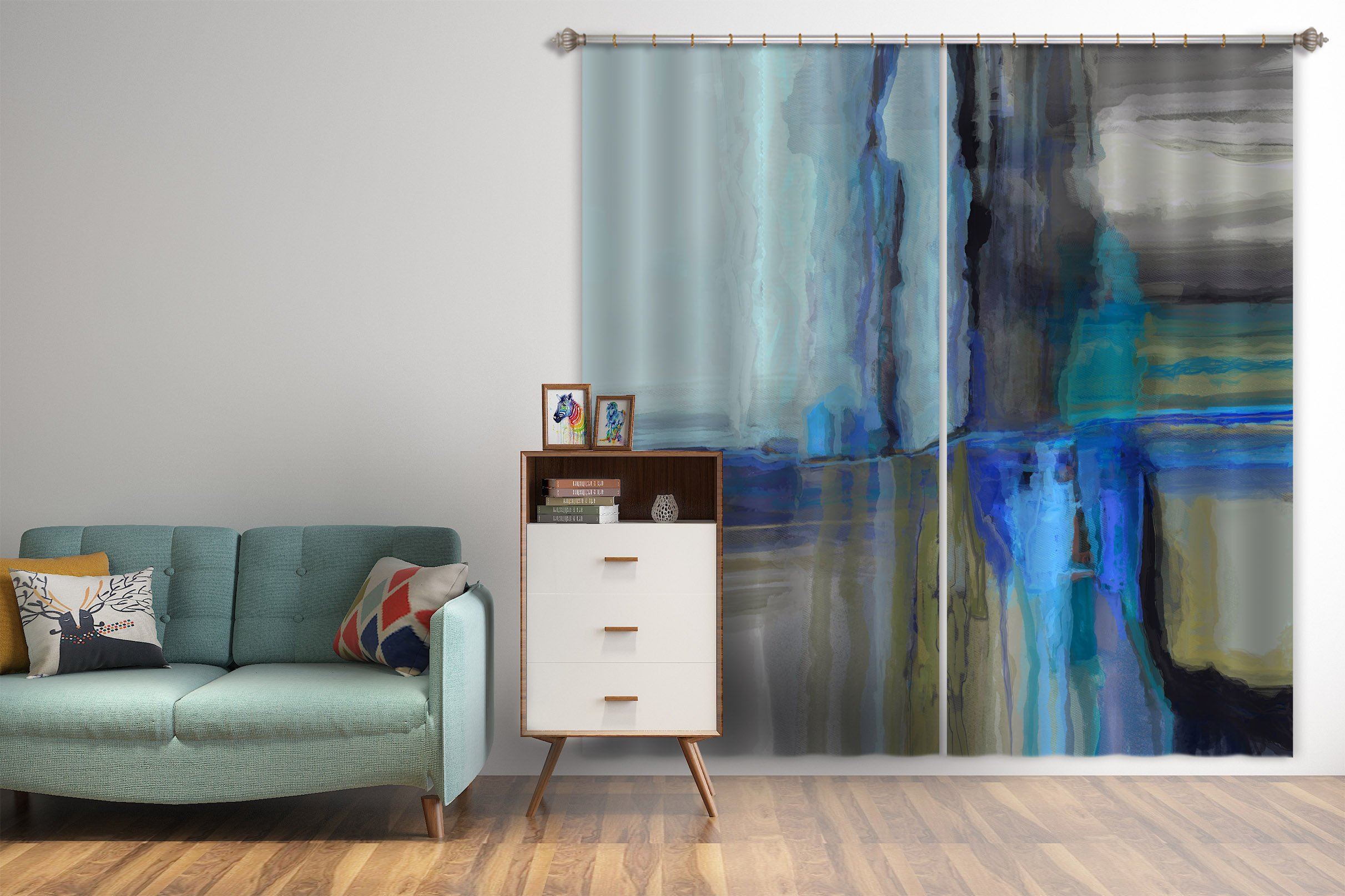 3D Blue Graffiti 048 Michael Tienhaara Curtain Curtains Drapes Curtains AJ Creativity Home