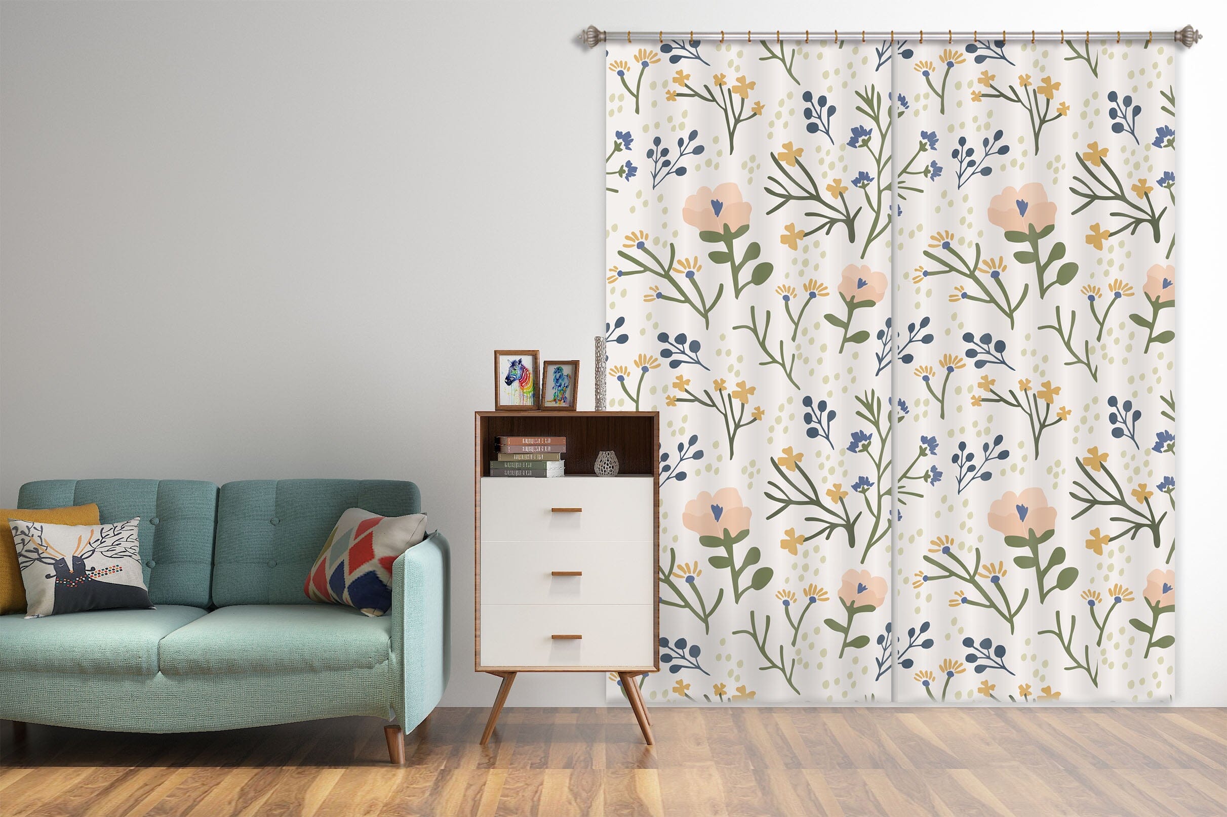 3D Cute Flowers 049 Jillian Helvey Curtain Curtains Drapes Curtains AJ Creativity Home