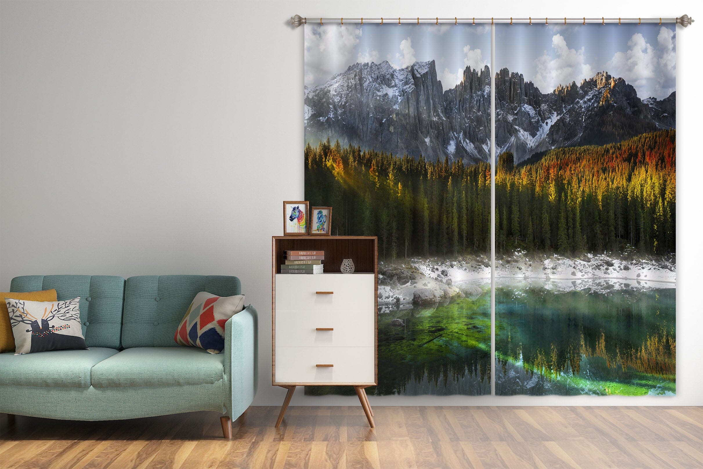 3D Snow Mountain 057 Marco Carmassi Curtain Curtains Drapes Curtains AJ Creativity Home