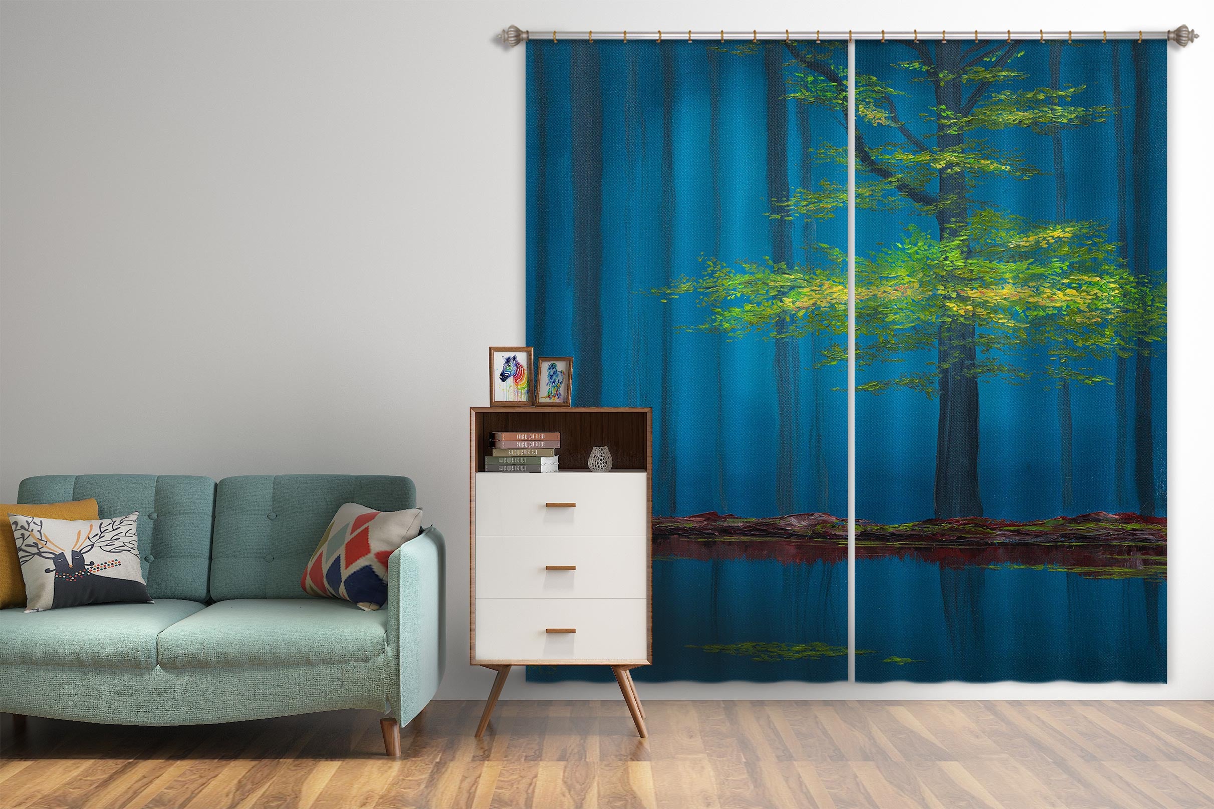 3D Tree 1718 Marina Zotova Curtain Curtains Drapes