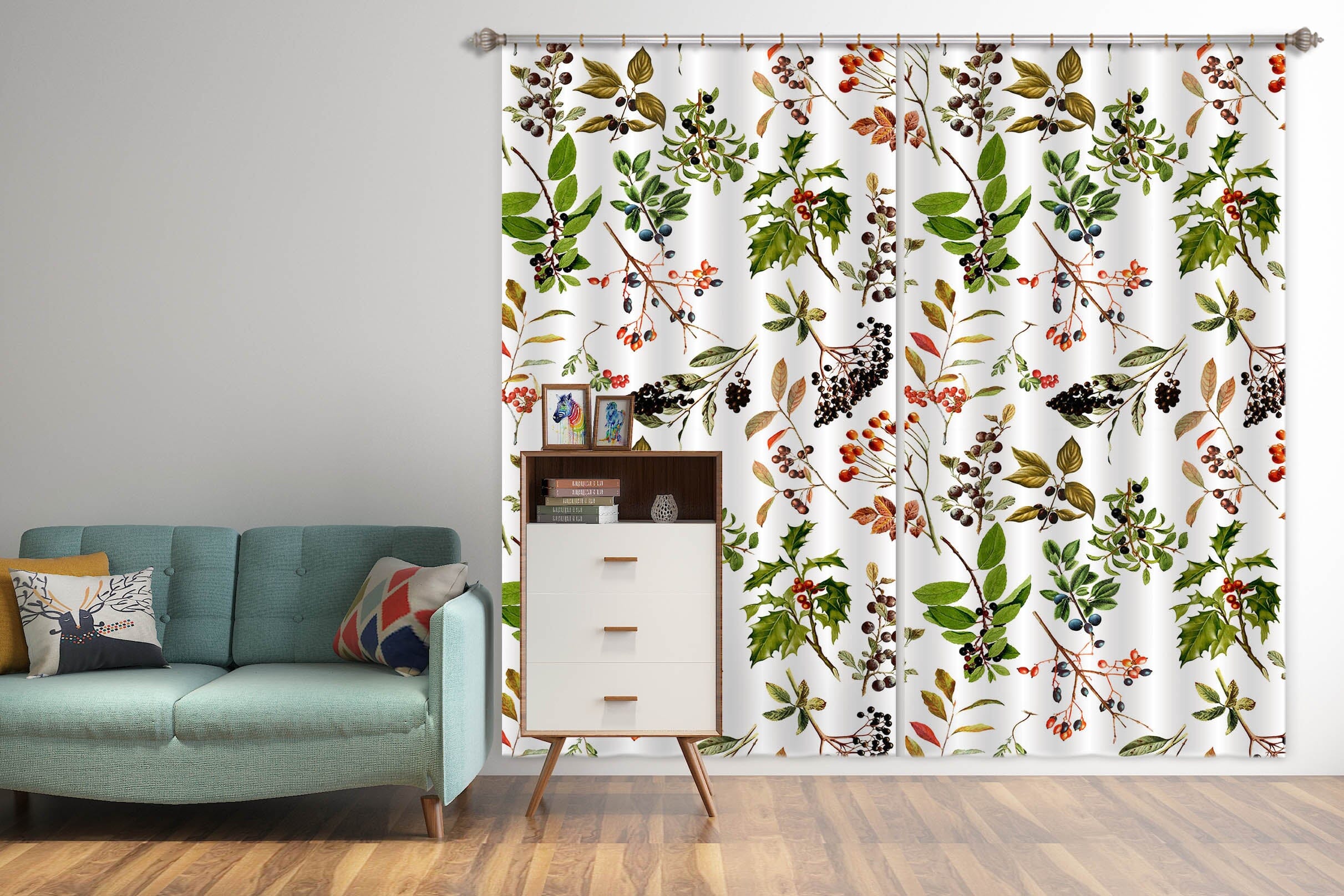 3D Blueberry 270 Uta Naumann Curtain Curtains Drapes Curtains AJ Creativity Home