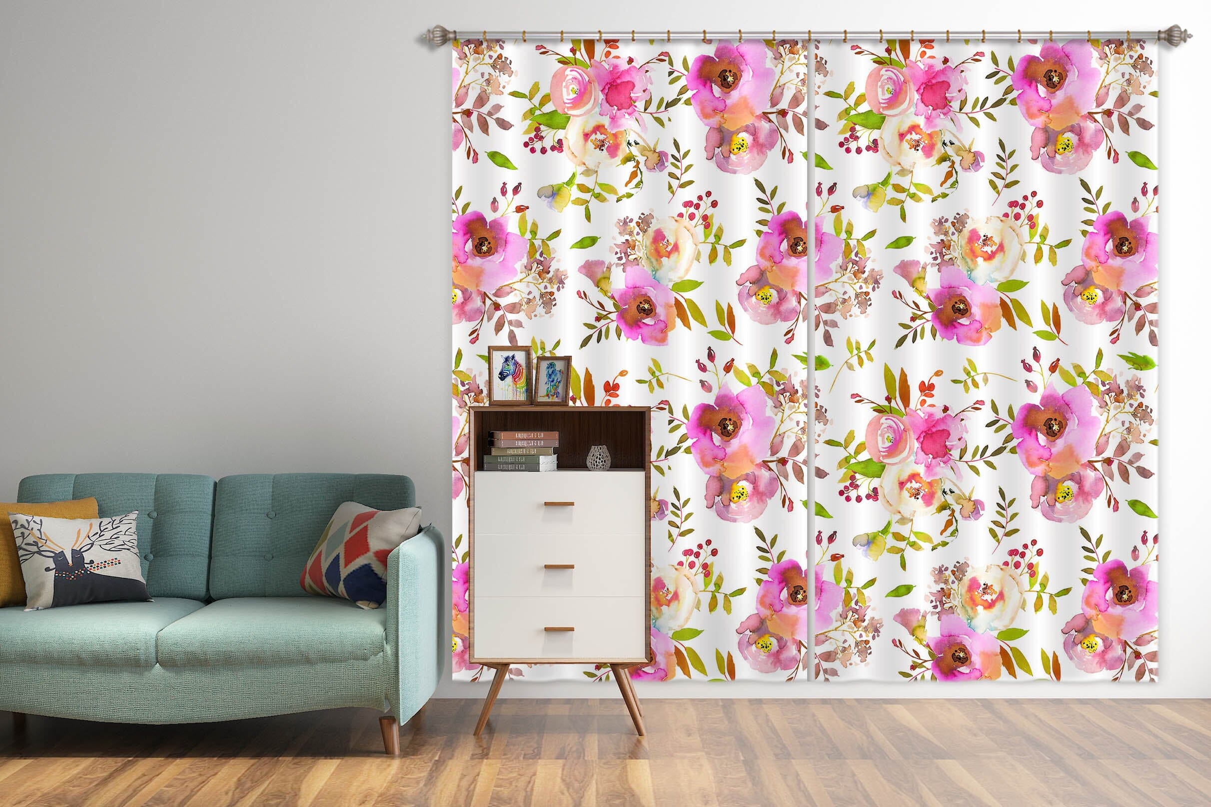 3D Flower Cherry 230 Uta Naumann Curtain Curtains Drapes Curtains AJ Creativity Home