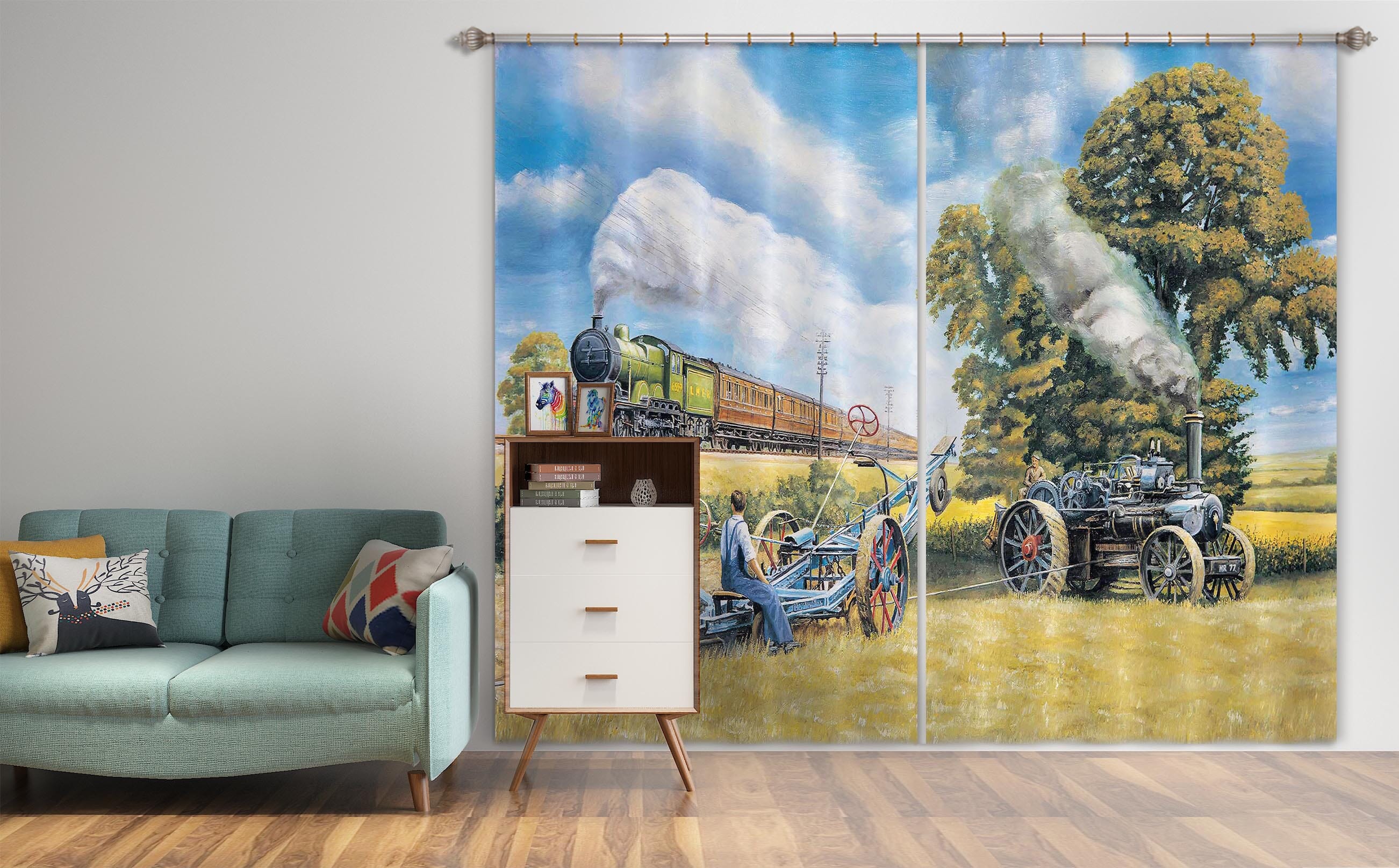 3D In Days Of Steam 070 Trevor Mitchell Curtain Curtains Drapes Curtains AJ Creativity Home