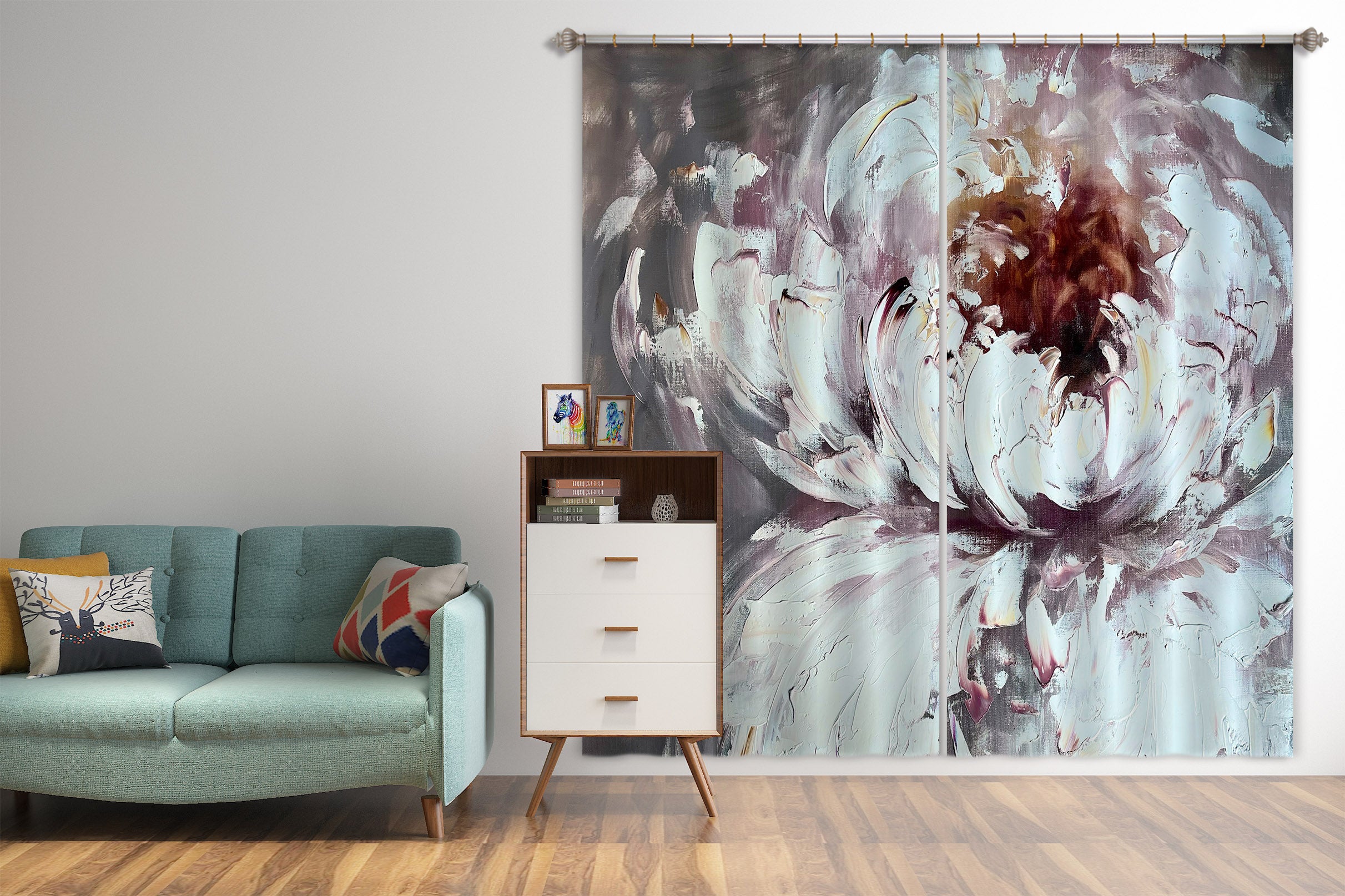 3D Watercolor Flowers 3024 Skromova Marina Curtain Curtains Drapes