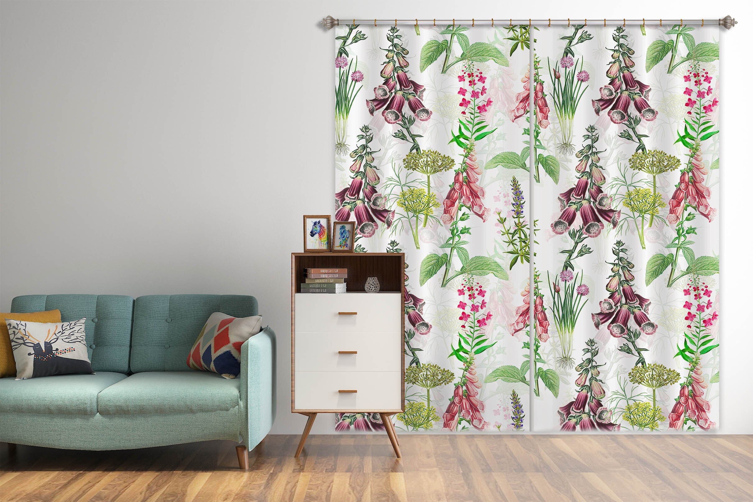 3D Colored Flowers 107 Uta Naumann Curtain Curtains Drapes Curtains AJ Creativity Home