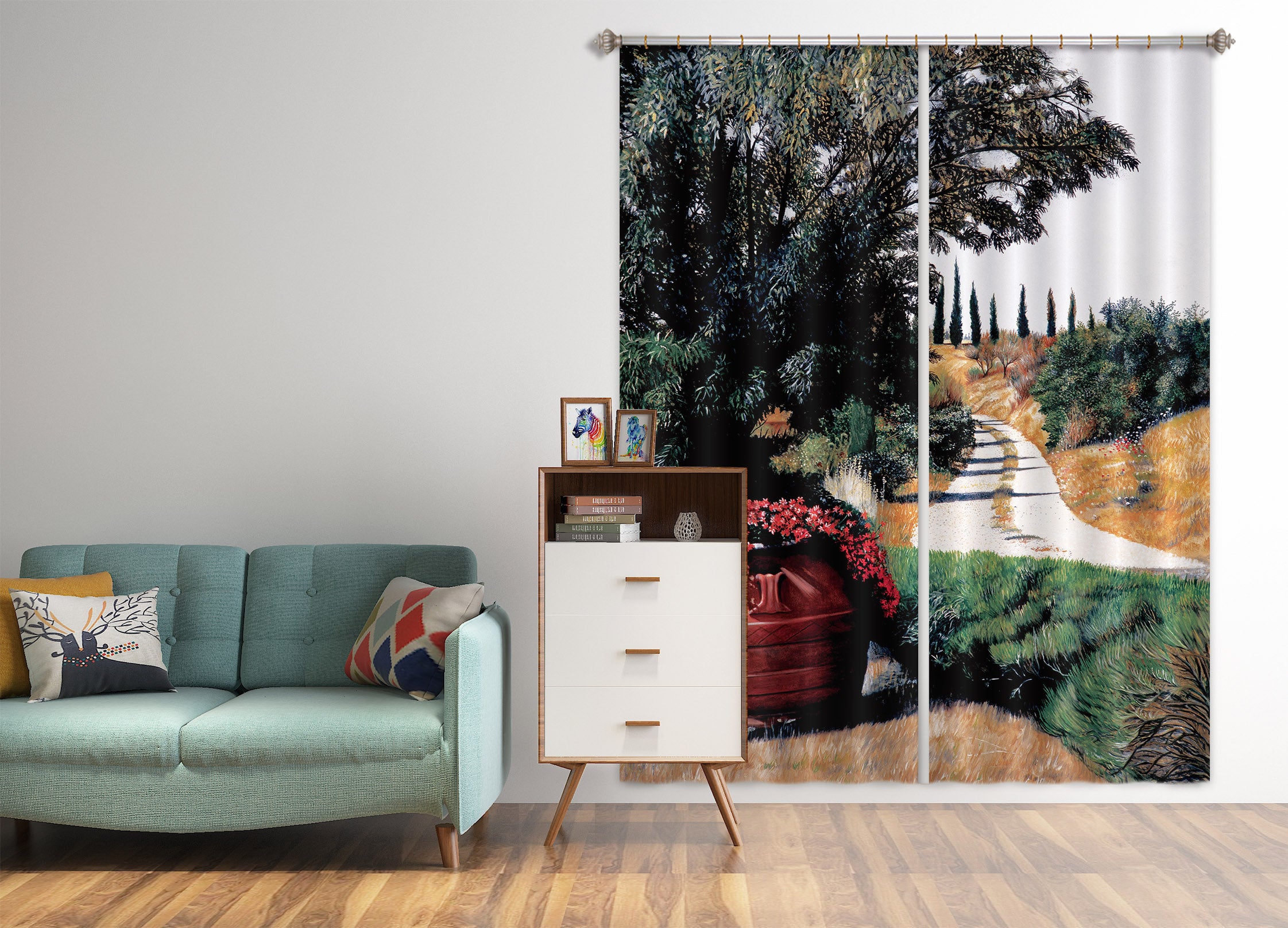 3D Trees Path 11029 Matthew Holden Bates Curtain Curtains Drapes