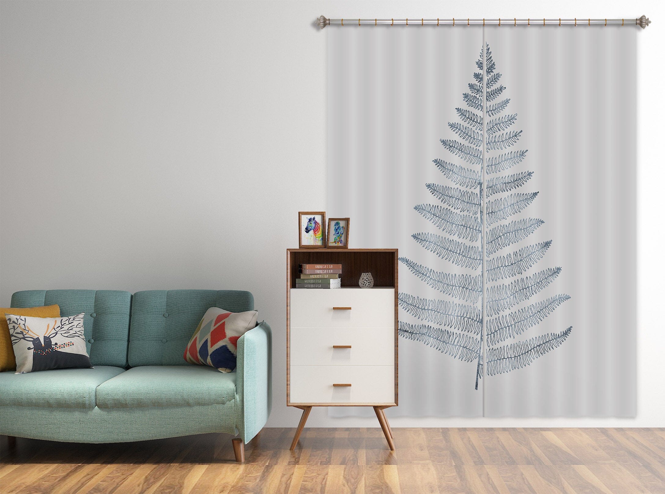 3D White Leaves 1018 Boris Draschoff Curtain Curtains Drapes Curtains AJ Creativity Home