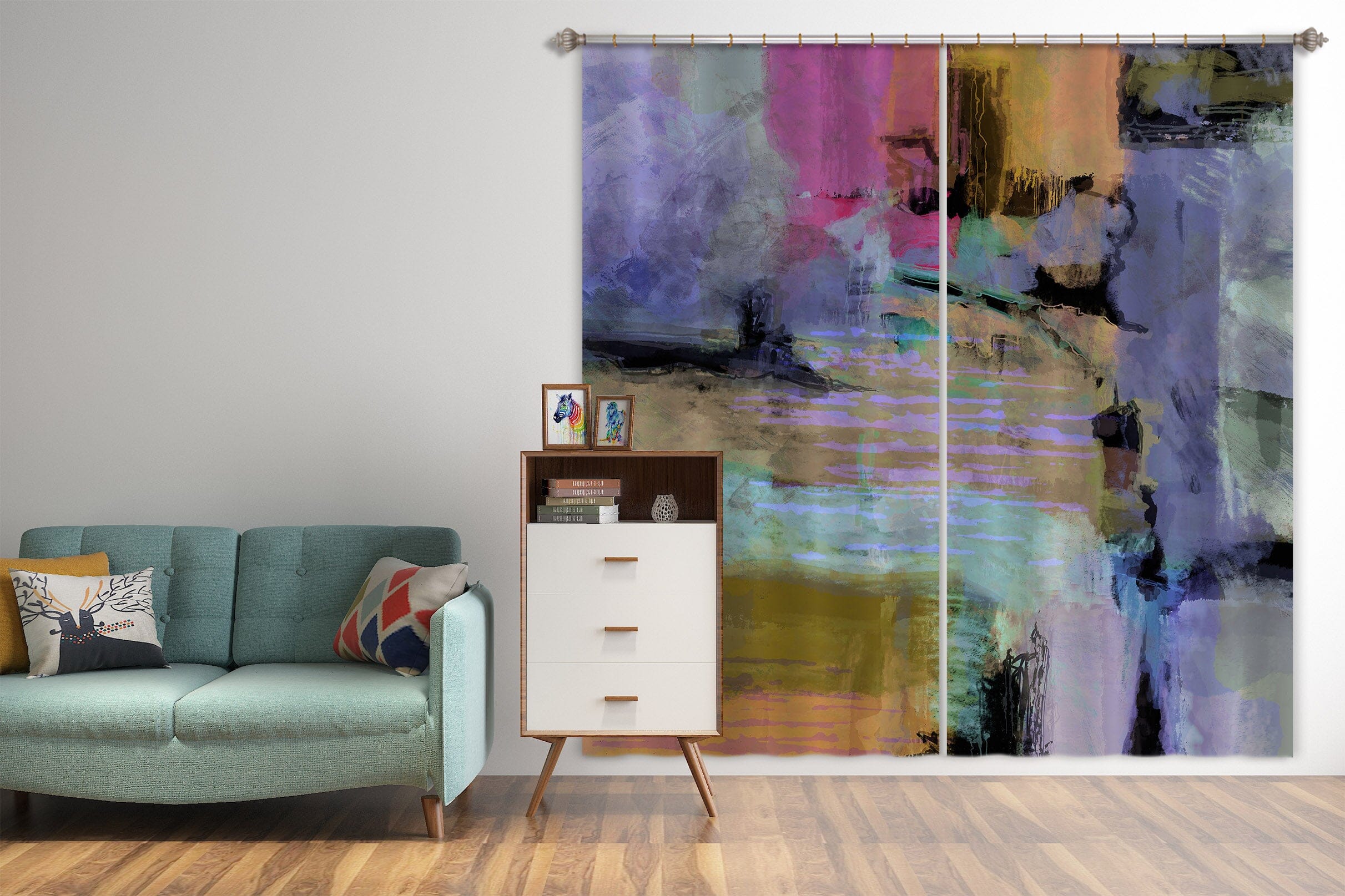 3D Painted Purple 220 Michael Tienhaara Curtain Curtains Drapes Curtains AJ Creativity Home