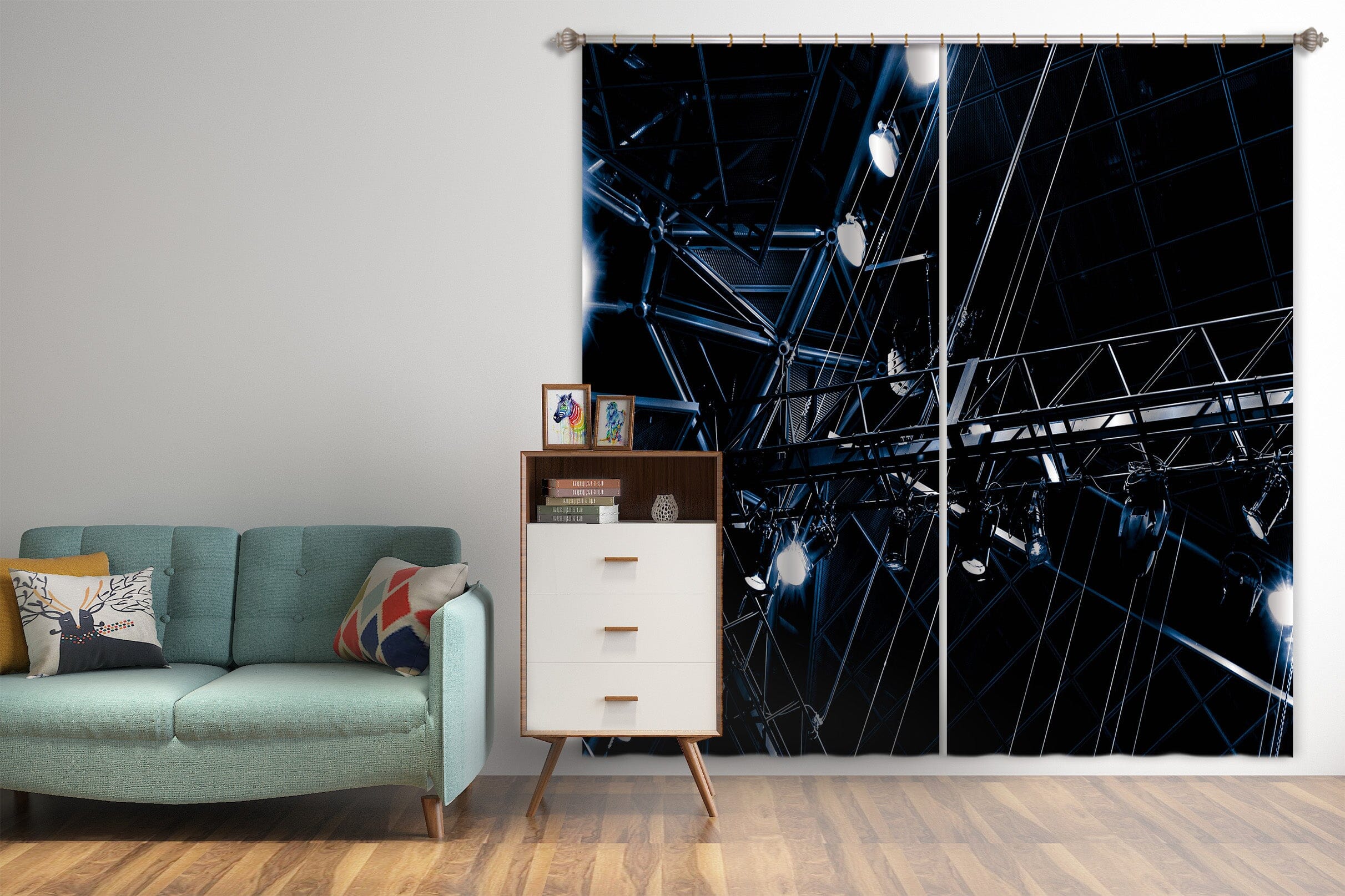 3D Sky Lights 044 Noirblanc777 Curtain Curtains Drapes Curtains AJ Creativity Home