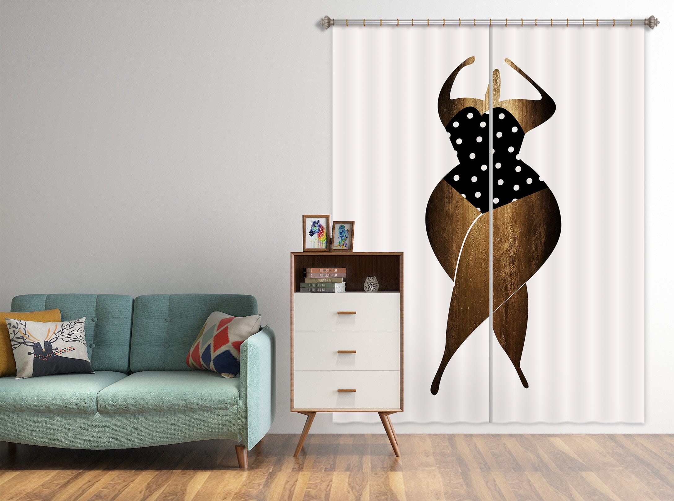3D Woman Dancing 1031 Boris Draschoff Curtain Curtains Drapes Curtains AJ Creativity Home