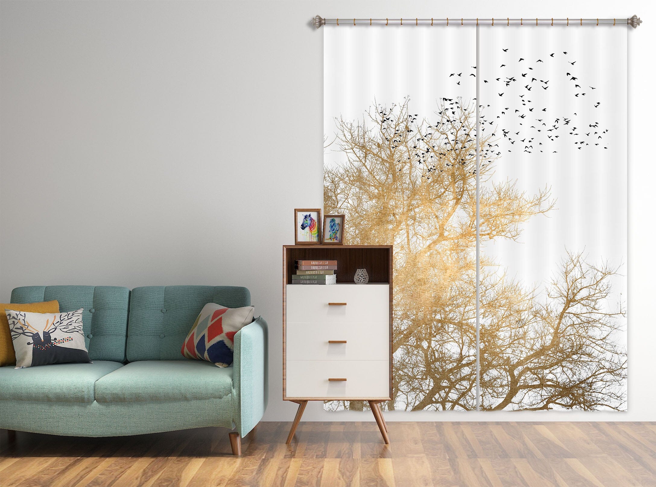 3D Golden Skies 1050 Boris Draschoff Curtain Curtains Drapes Curtains AJ Creativity Home