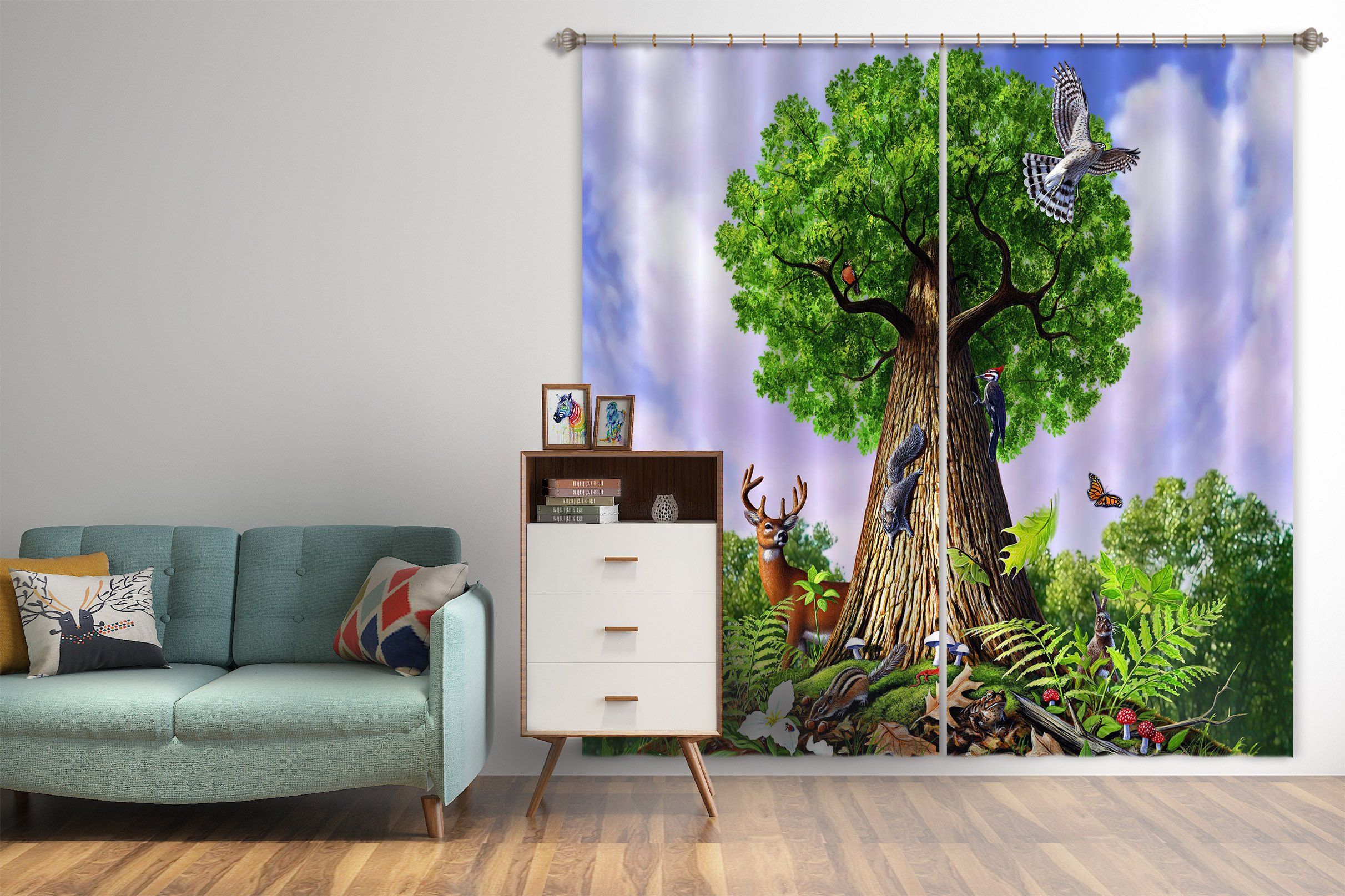 3D Big Tree 076 Jerry LoFaro Curtain Curtains Drapes Curtains AJ Creativity Home