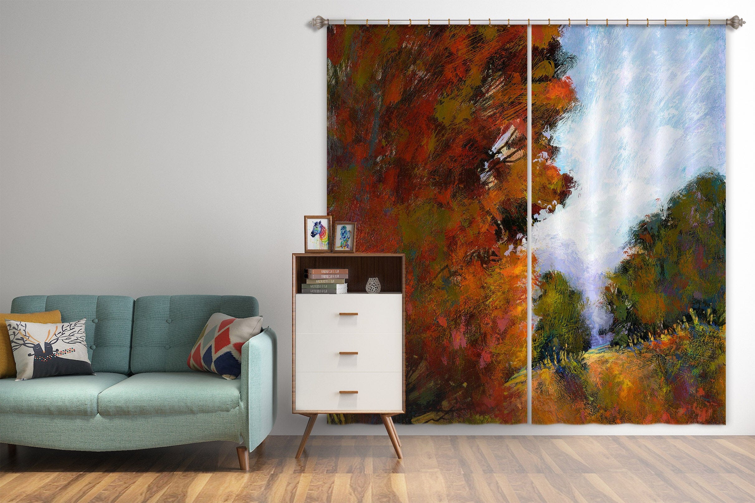 3D Red Maple 211 Michael Tienhaara Curtain Curtains Drapes Curtains AJ Creativity Home