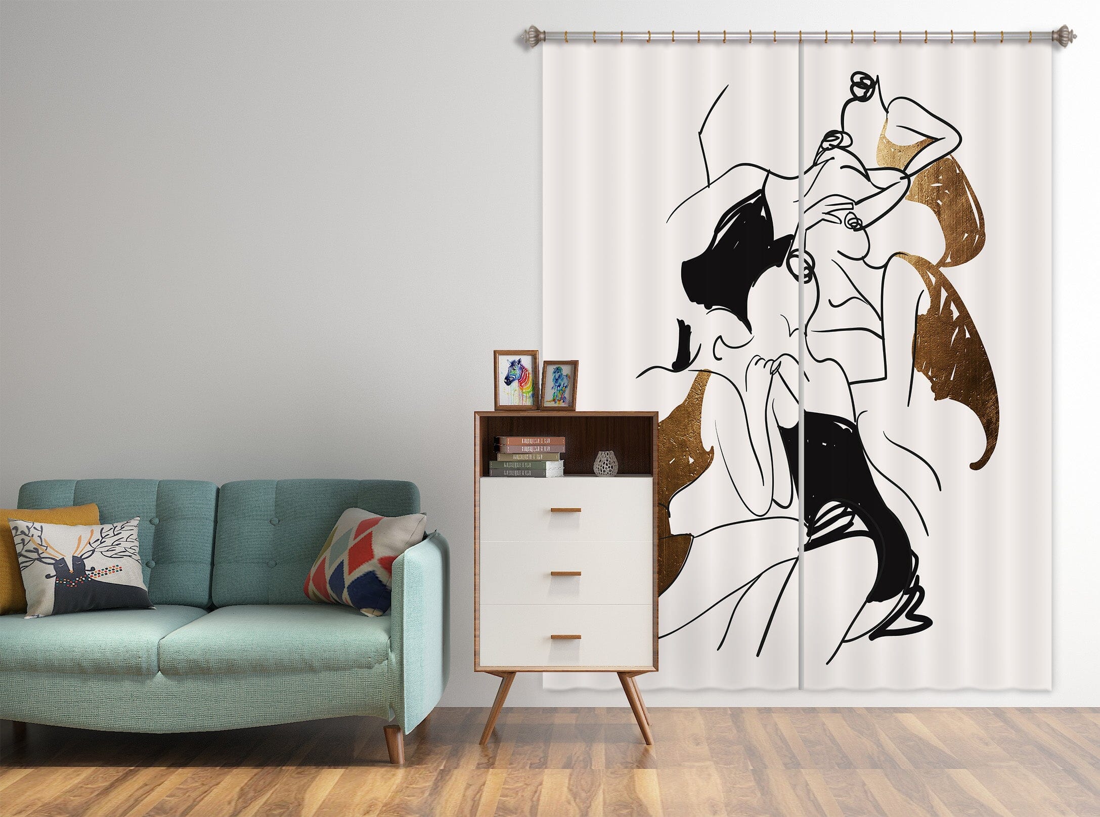 3D Abstract Woman 1010 Boris Draschoff Curtain Curtains Drapes Curtains AJ Creativity Home