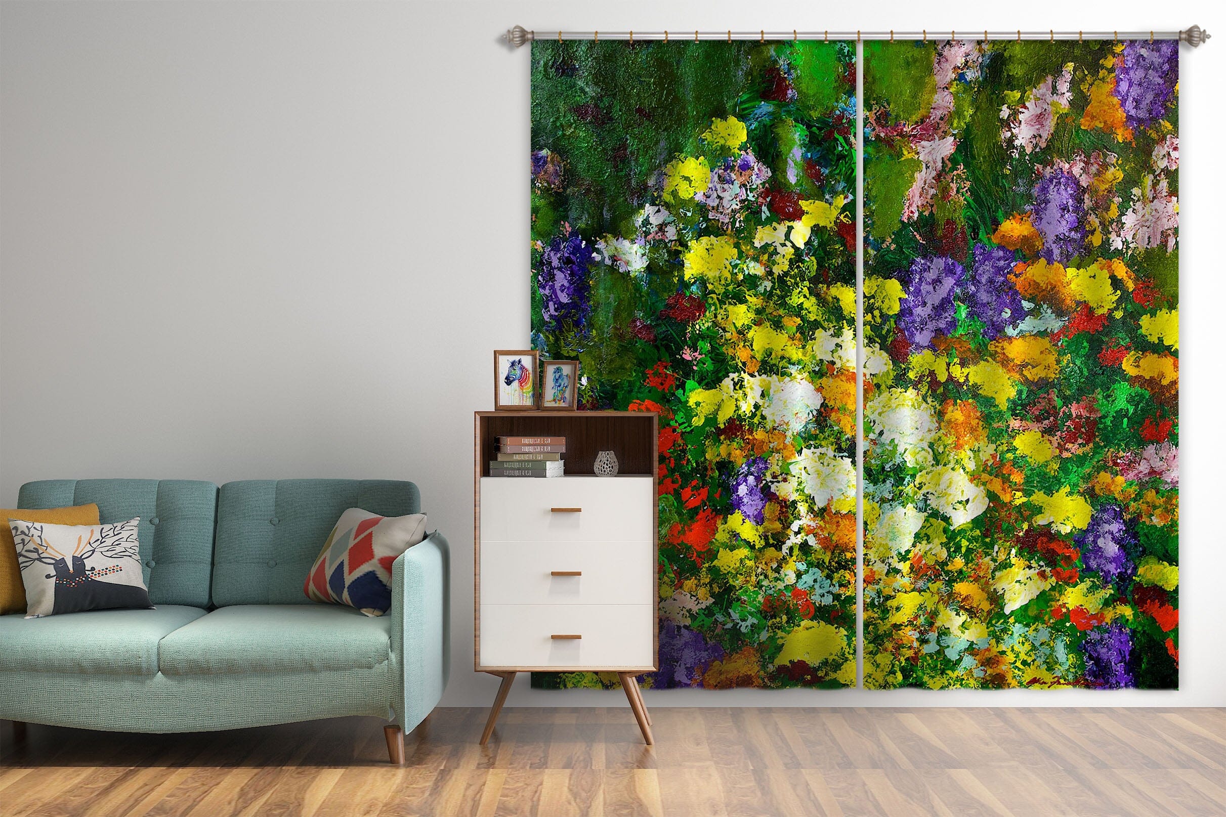 3D Bright Flowers 197 Allan P. Friedlander Curtain Curtains Drapes Curtains AJ Creativity Home