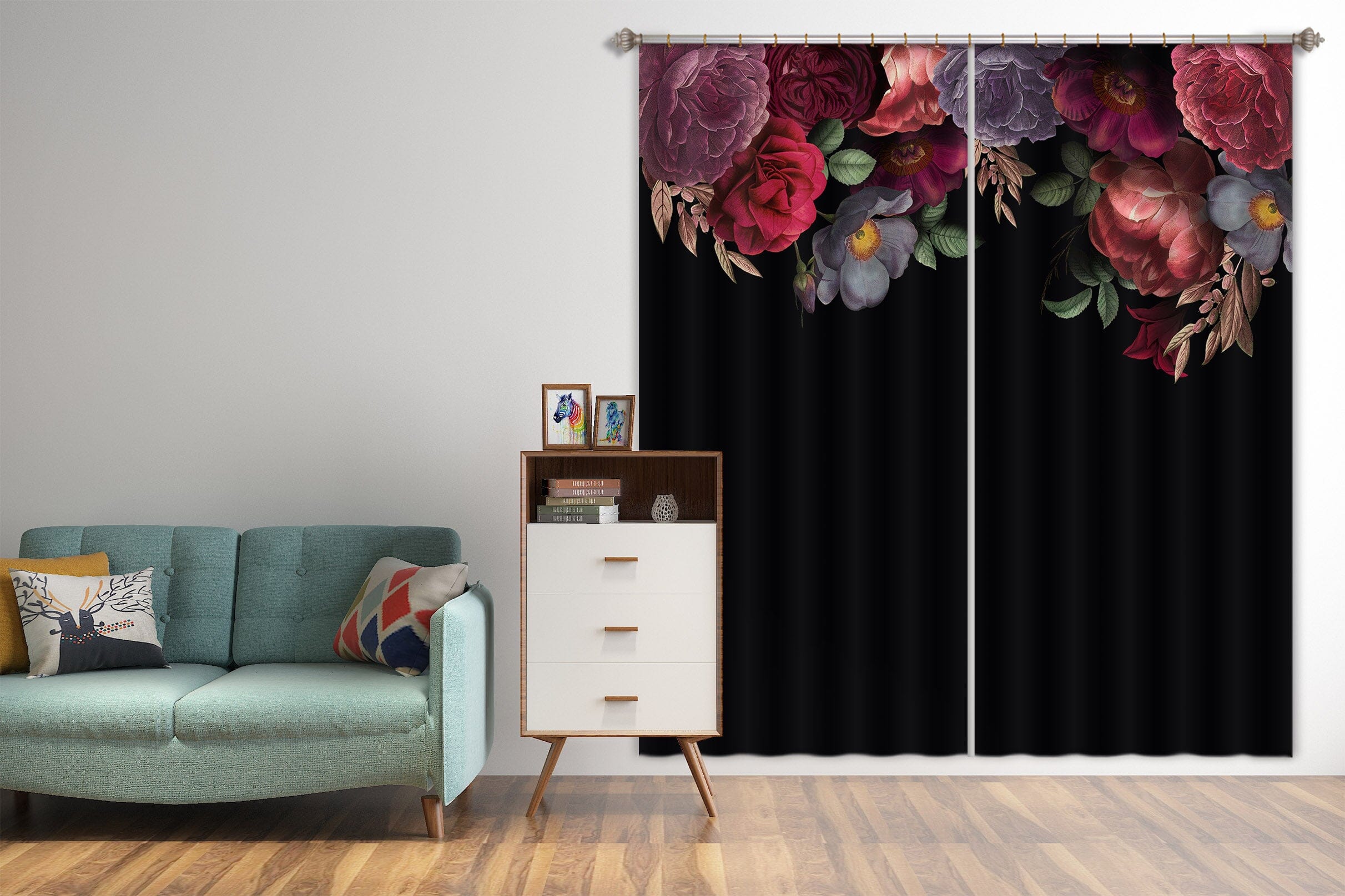 3D Peony Fragrance 207 Uta Naumann Curtain Curtains Drapes Curtains AJ Creativity Home
