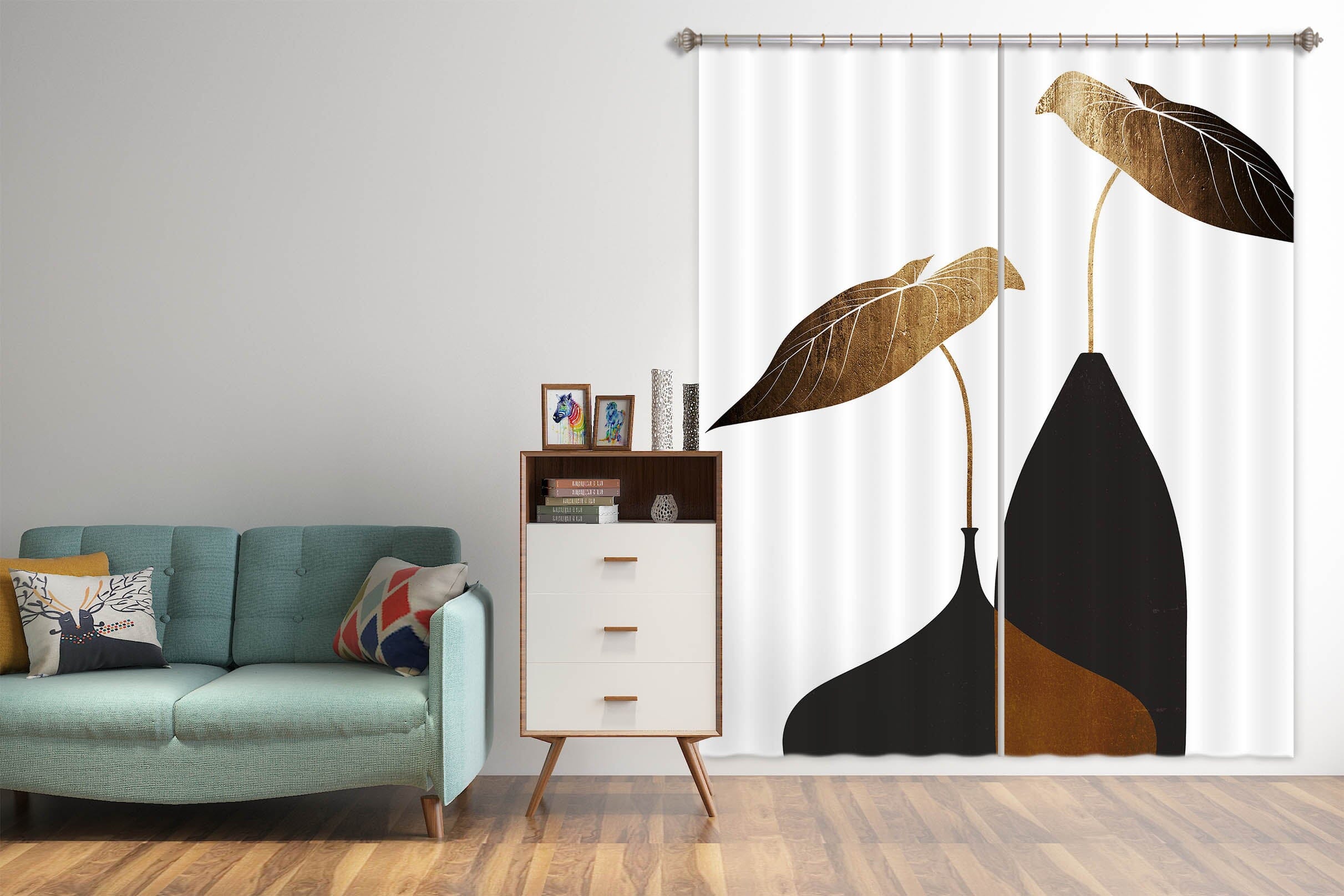 3D Scandinavian Bouquet 1108 Boris Draschoff Curtain Curtains Drapes Curtains AJ Creativity Home