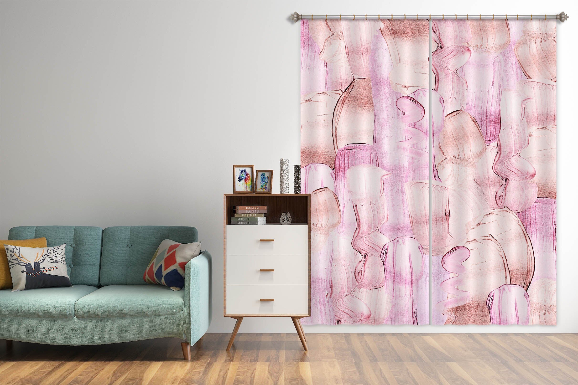 3D Pink Pigment 192 Uta Naumann Curtain Curtains Drapes Curtains AJ Creativity Home