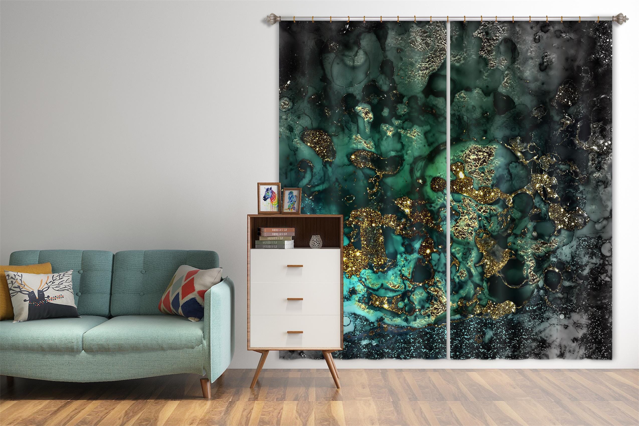 3D Green Texture 187 Uta Naumann Curtain Curtains Drapes Curtains AJ Creativity Home