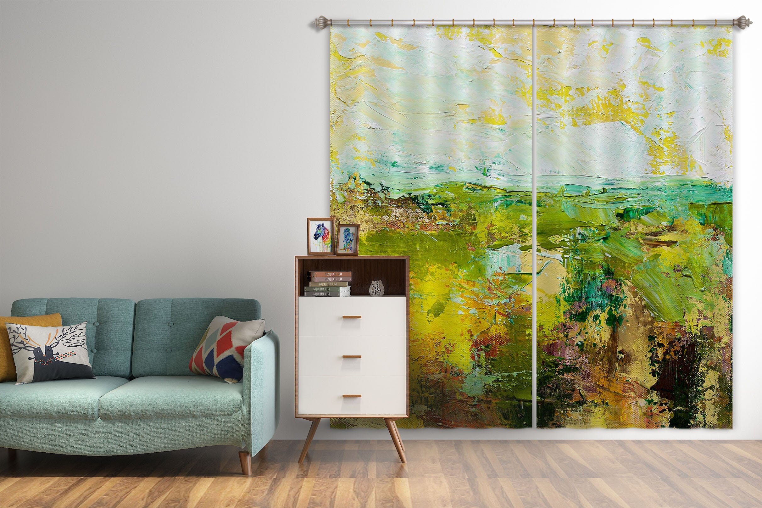 3D Graffiti Village 001 Allan P. Friedlander Curtain Curtains Drapes Curtains AJ Creativity Home