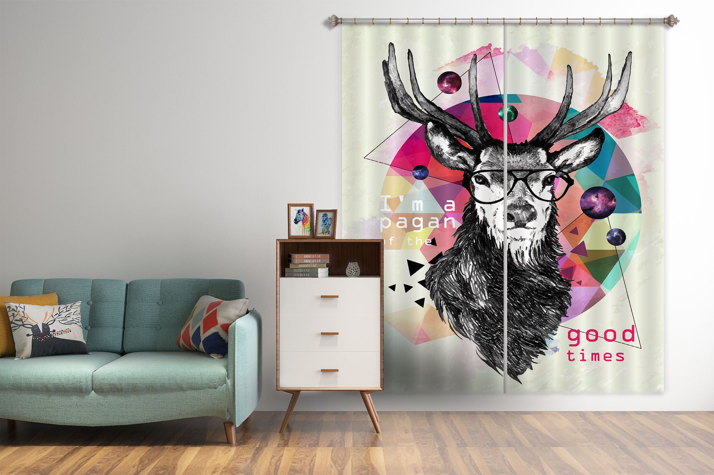 3D Sheep Glasses 766 Curtains Drapes Wallpaper AJ Wallpaper