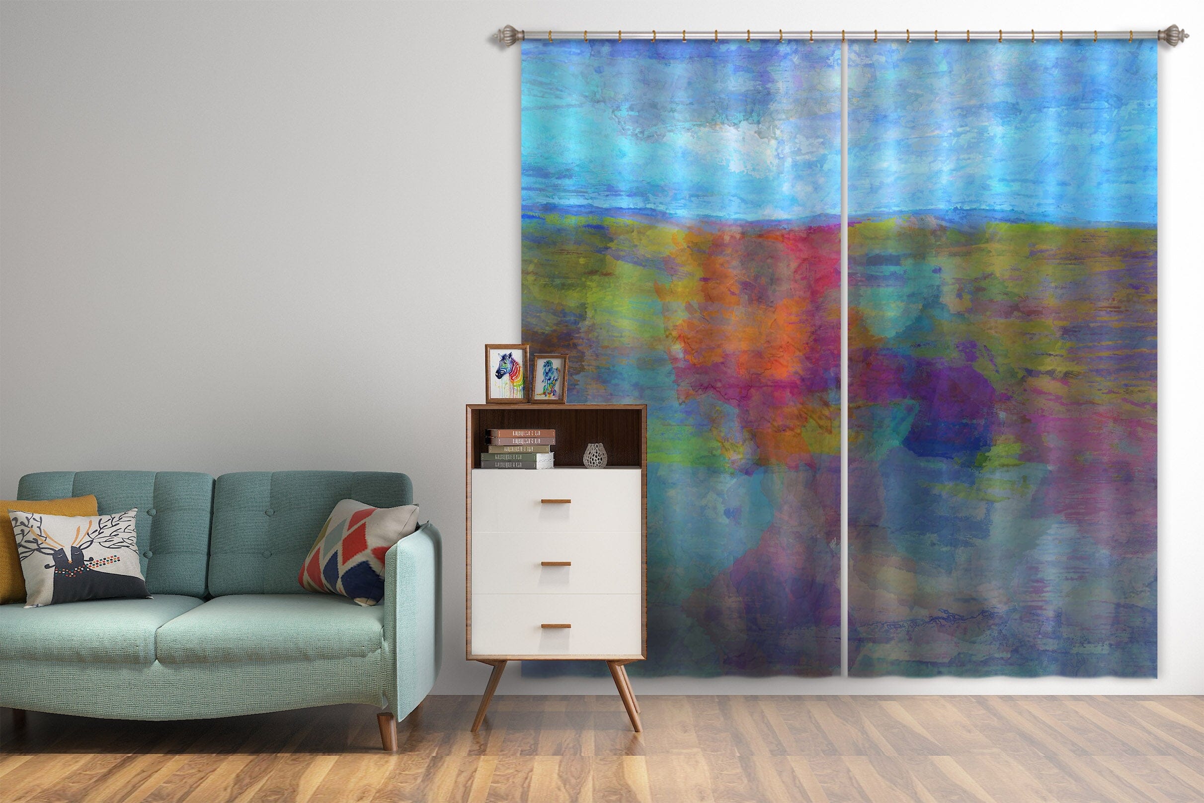 3D Colored Grassland 054 Michael Tienhaara Curtain Curtains Drapes Curtains AJ Creativity Home