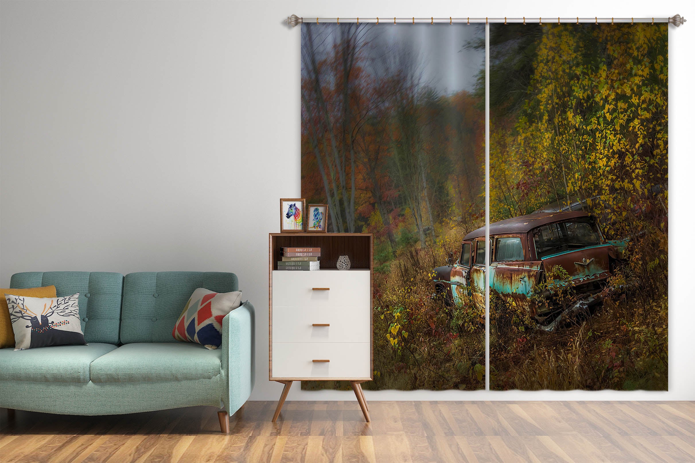 3D Scrap Car 86099 Jerry LoFaro Curtain Curtains Drapes