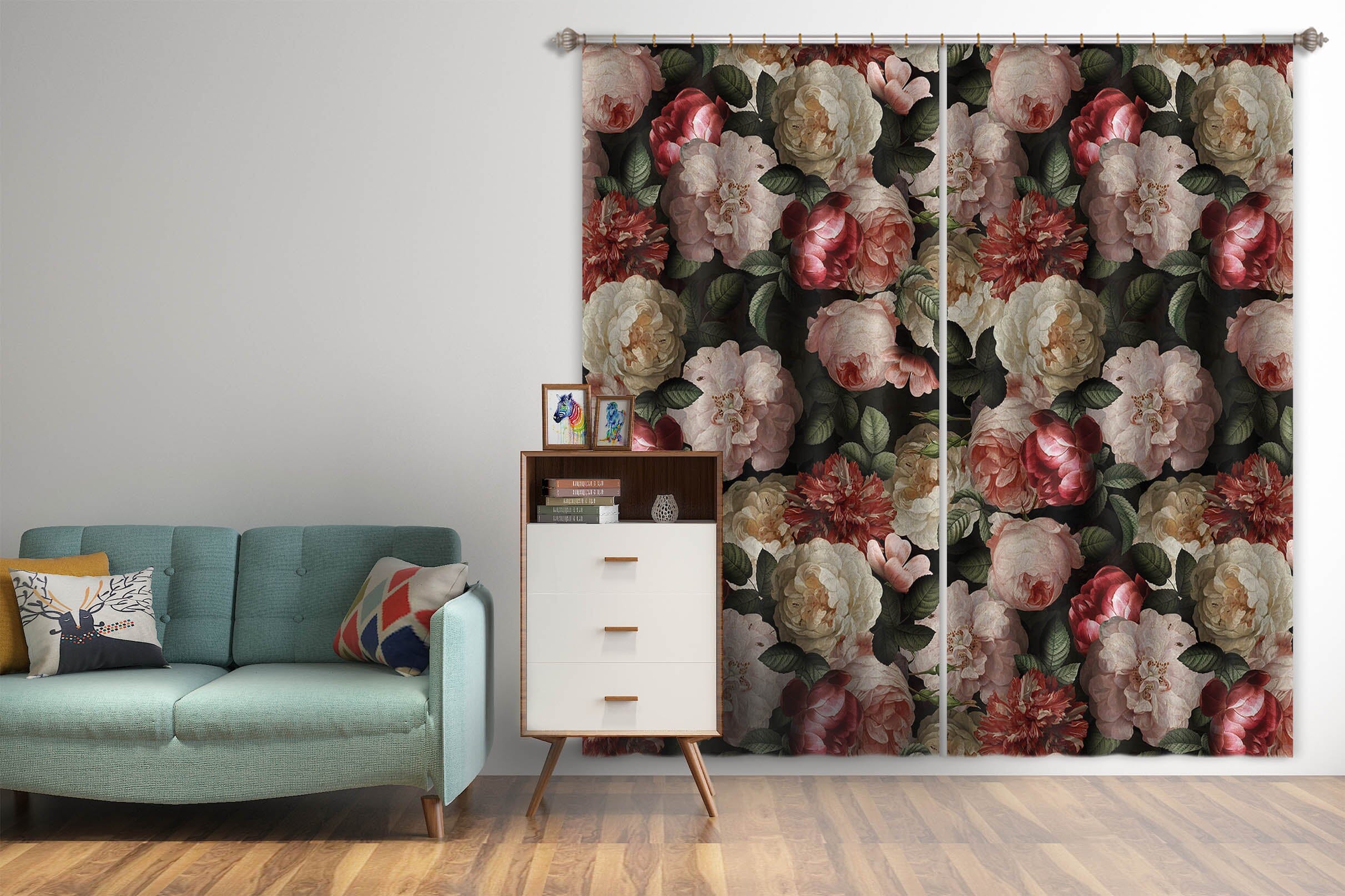 3D Bright Rose 113 Uta Naumann Curtain Curtains Drapes Curtains AJ Creativity Home