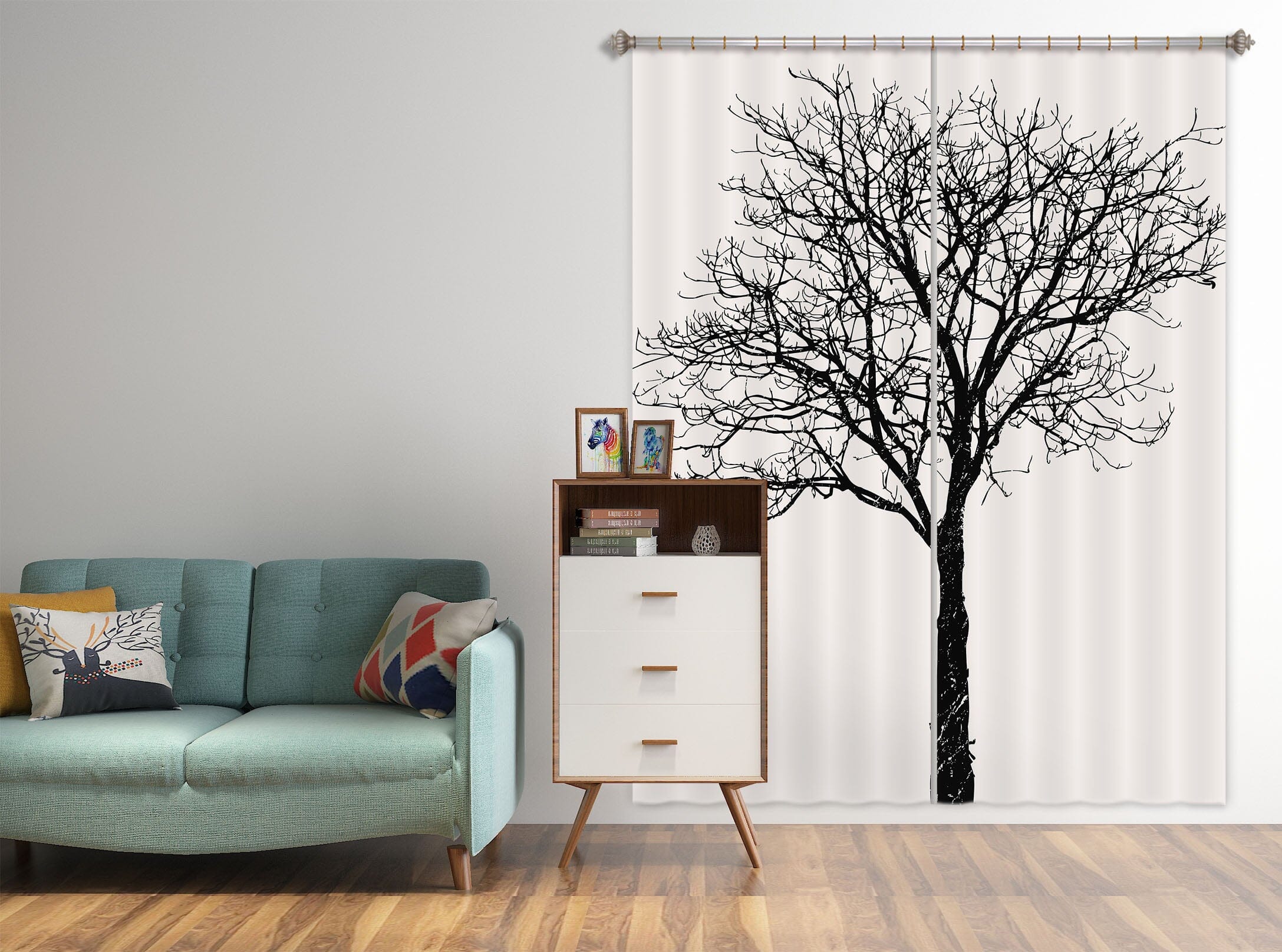 3D Black Birch 1013 Boris Draschoff Curtain Curtains Drapes Curtains AJ Creativity Home