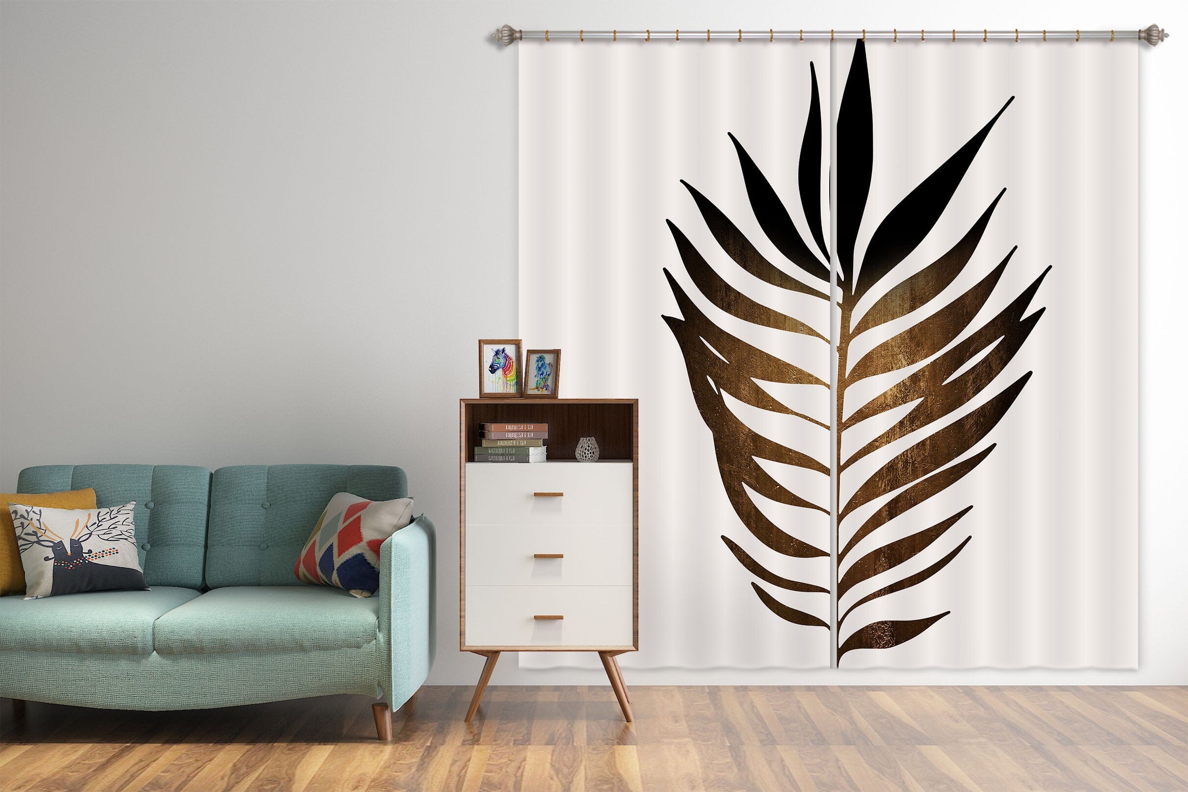 3D Leaf Pattern 1075 Boris Draschoff Curtain Curtains Drapes Curtains AJ Creativity Home