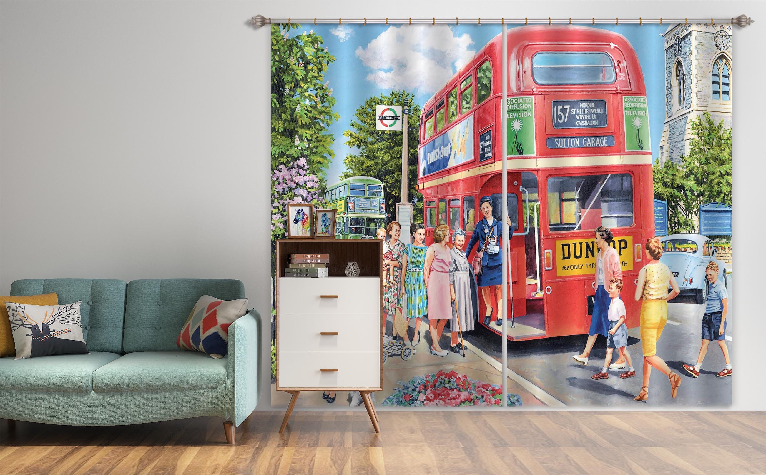 3D The Bus Conductress 098 Trevor Mitchell Curtain Curtains Drapes Curtains AJ Creativity Home