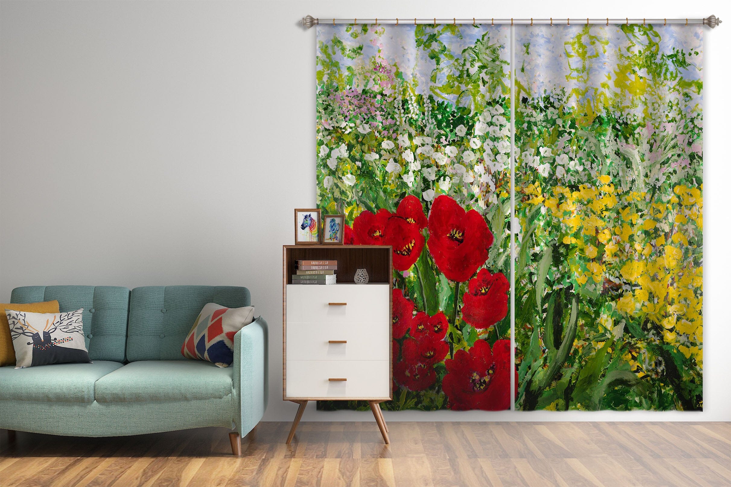 3D Spring Flowers 298 Allan P. Friedlander Curtain Curtains Drapes Curtains AJ Creativity Home