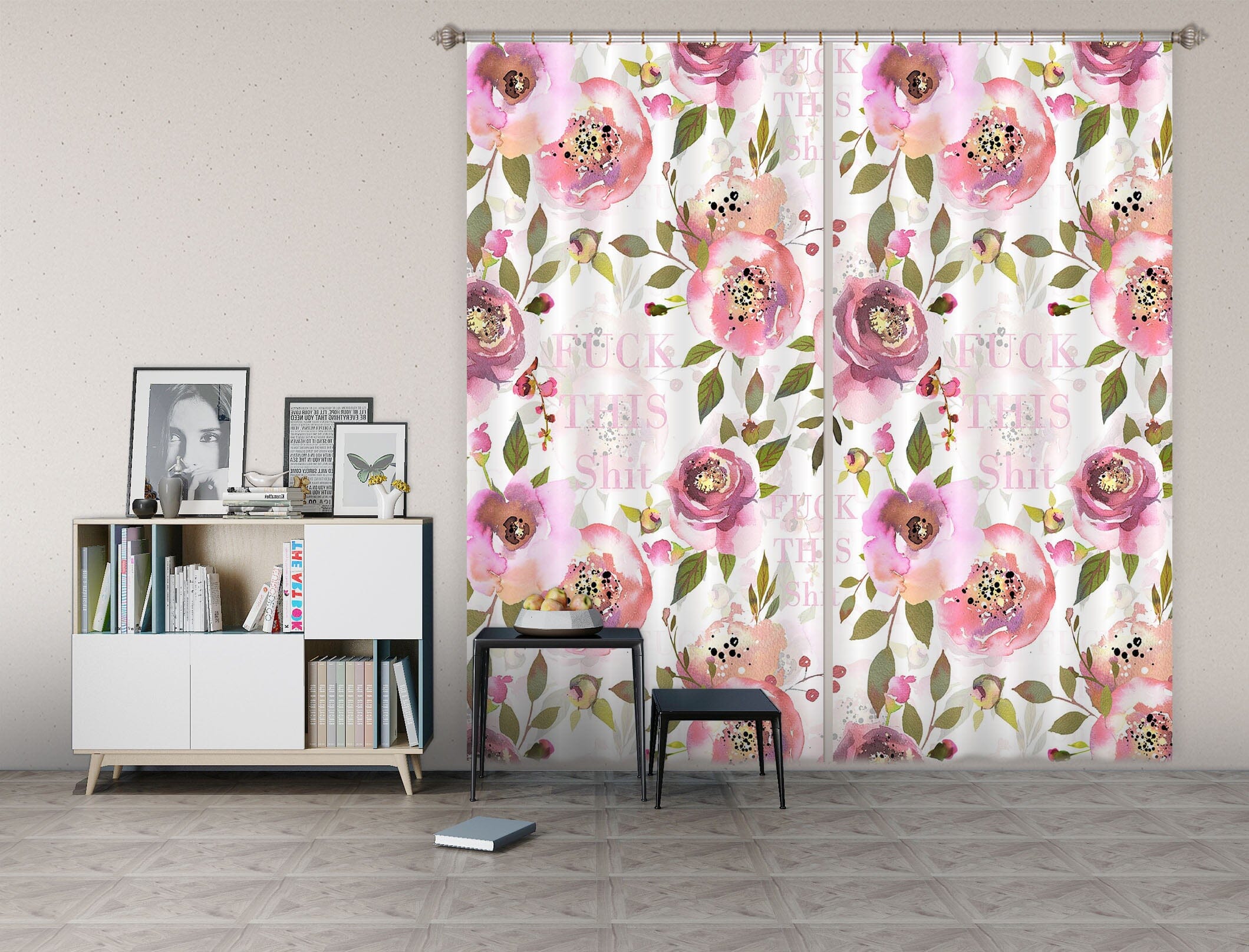 3D Pattern Flower 222 Uta Naumann Curtain Curtains Drapes Curtains AJ Creativity Home