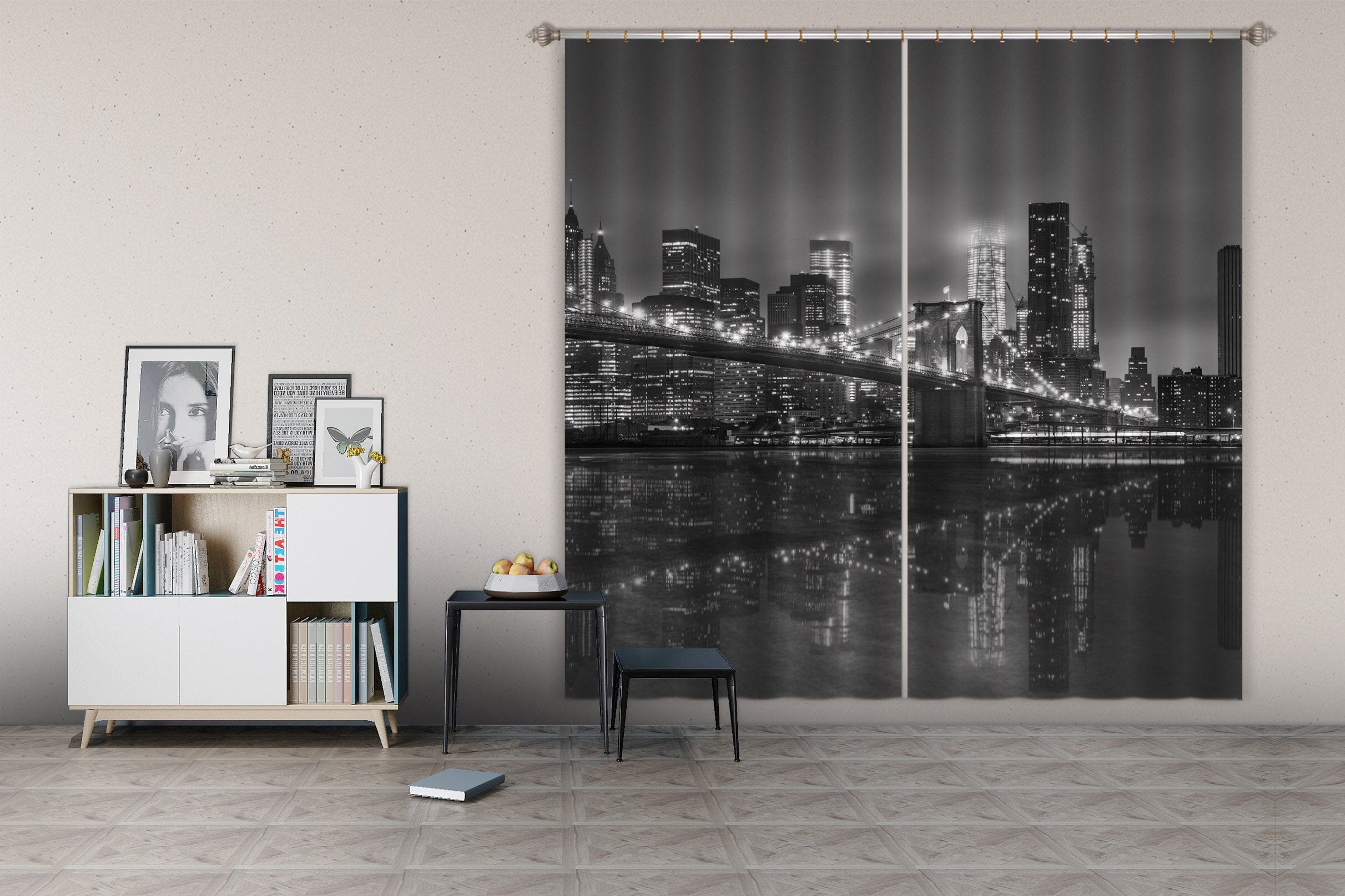 3D Grey City 107 Marco Carmassi Curtain Curtains Drapes Curtains AJ Creativity Home