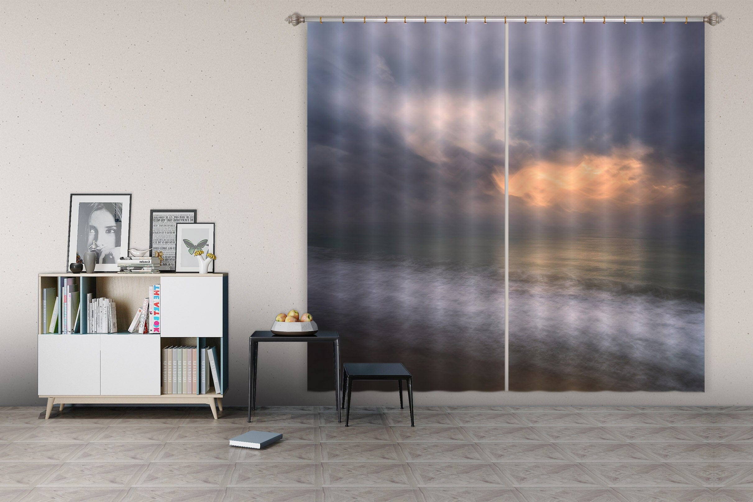 3D Sea Storm 125 Marco Carmassi Curtain Curtains Drapes Curtains AJ Creativity Home